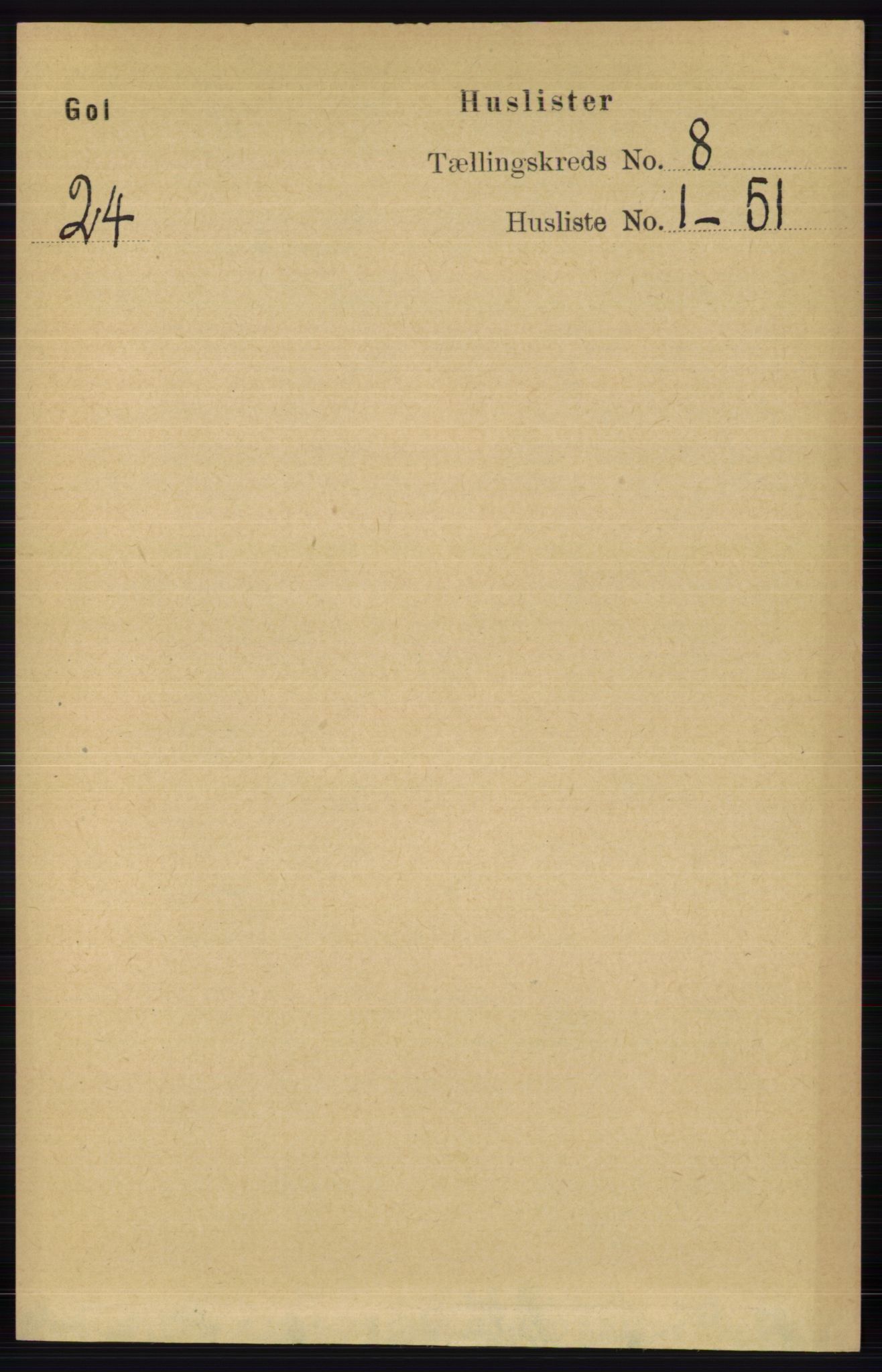 RA, 1891 census for 0617 Gol og Hemsedal, 1891, p. 2981