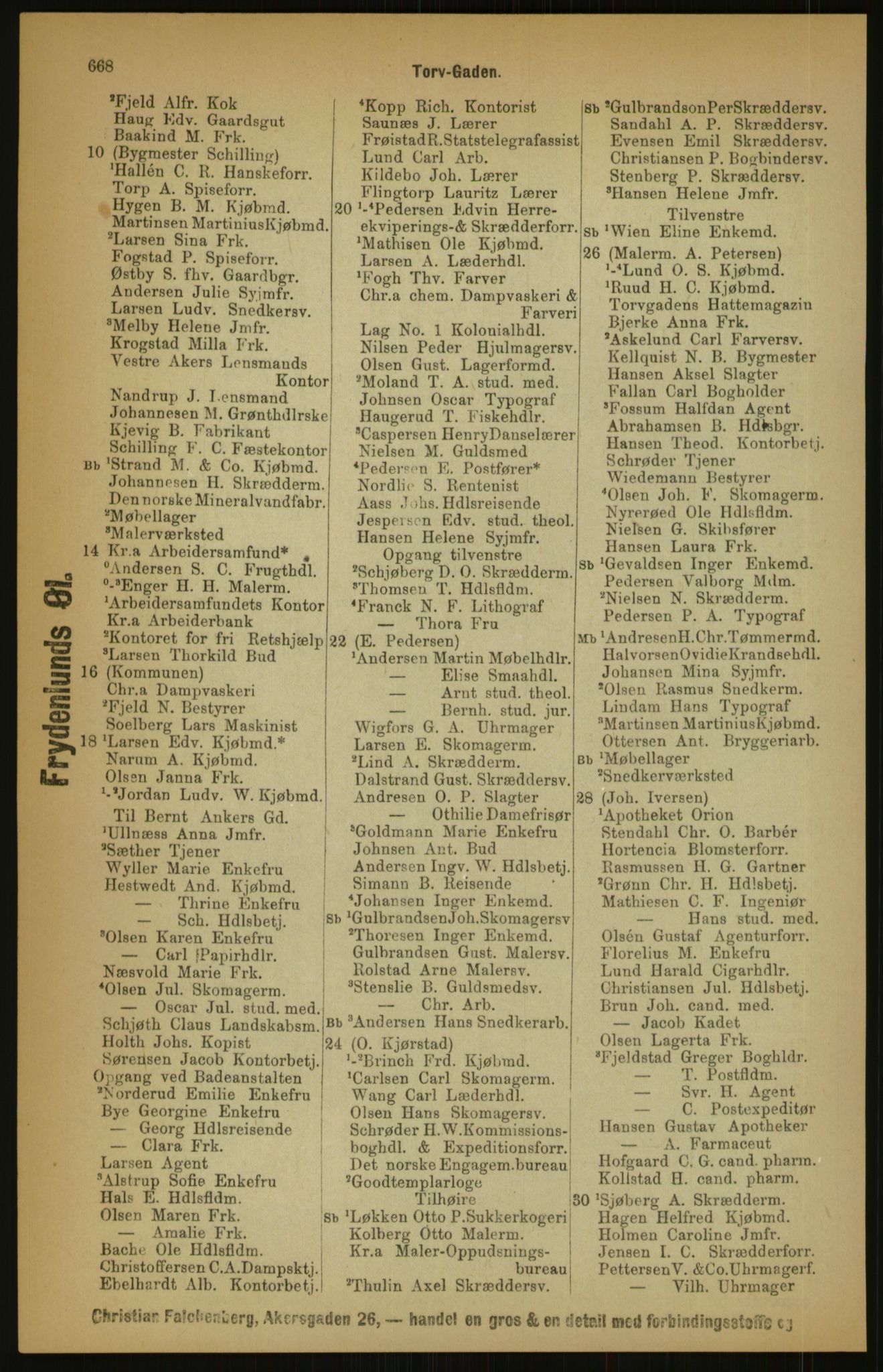 Kristiania/Oslo adressebok, PUBL/-, 1891, p. 668