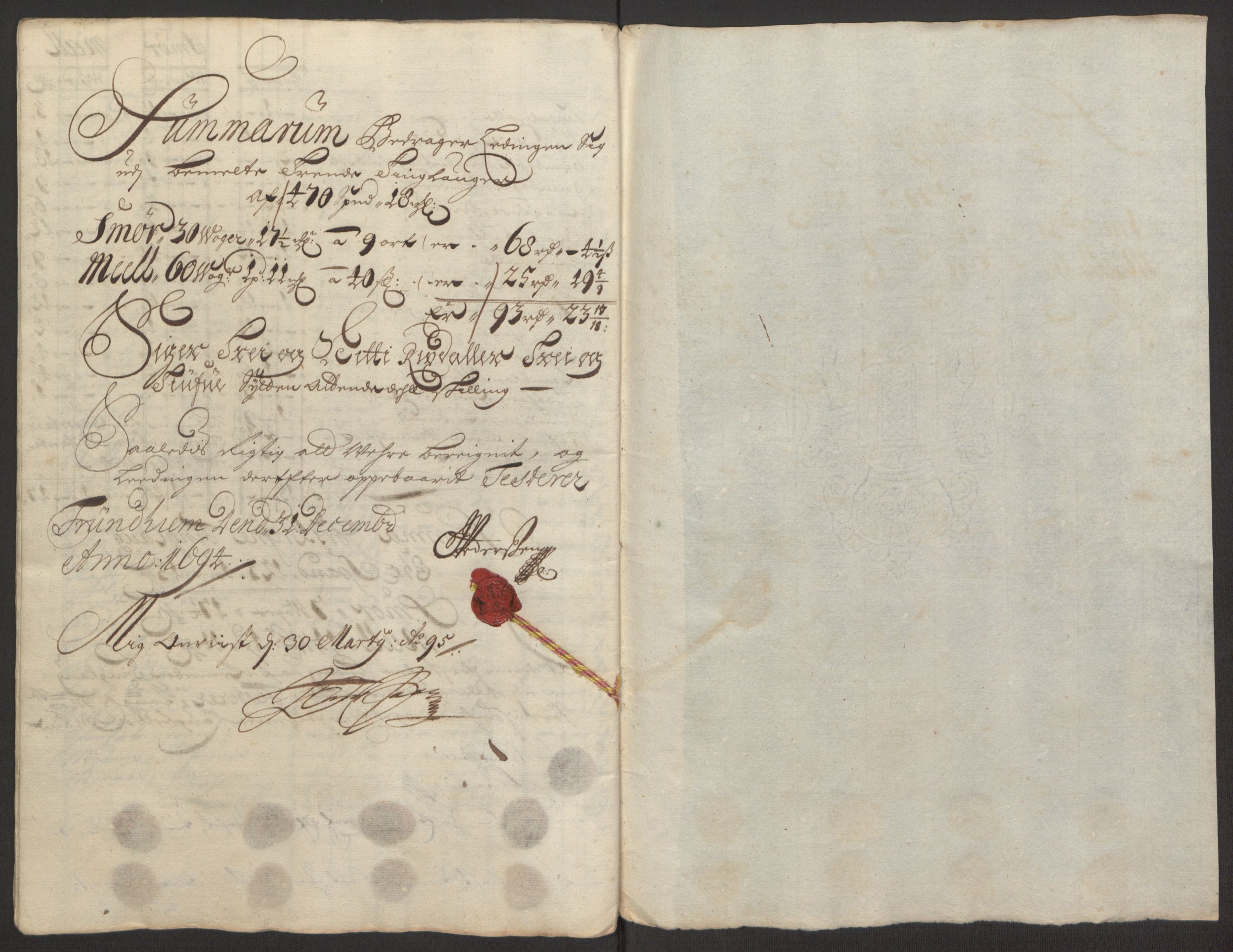 Rentekammeret inntil 1814, Reviderte regnskaper, Fogderegnskap, AV/RA-EA-4092/R60/L3944: Fogderegnskap Orkdal og Gauldal, 1694, p. 154