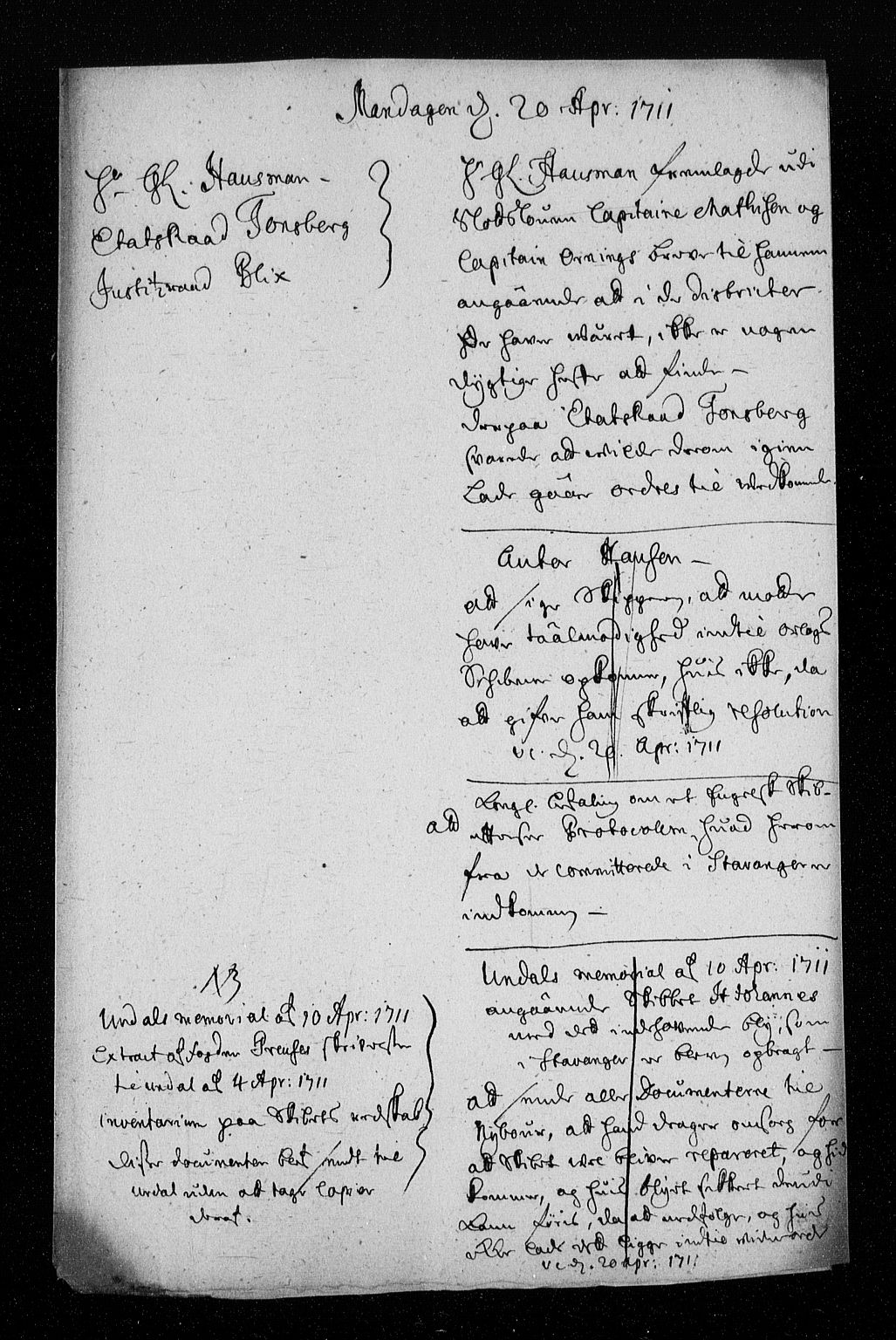 Stattholderembetet 1572-1771, AV/RA-EA-2870/Aa/L0003: Konsept til voteringsprotokoll, 1711, p. 72
