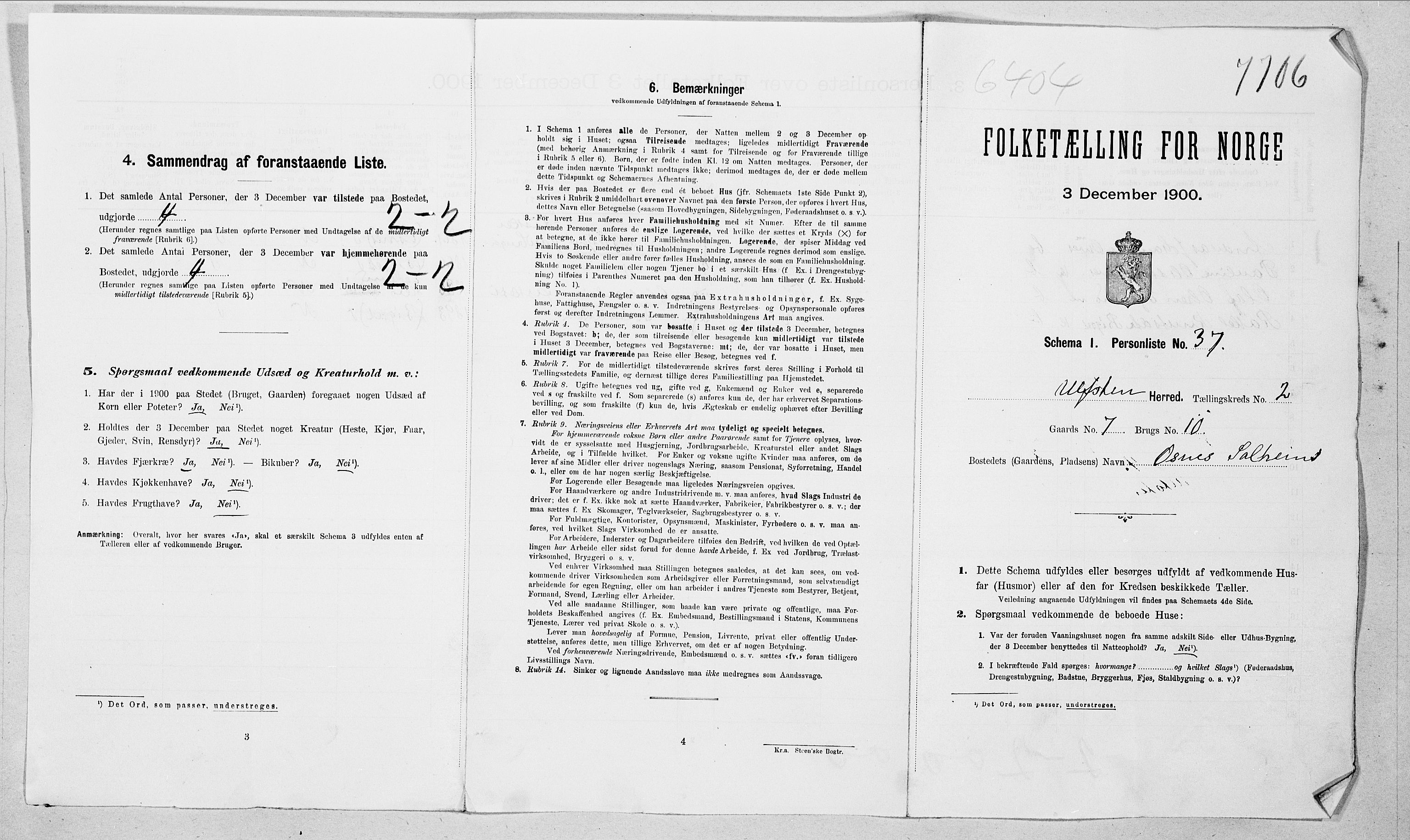 SAT, 1900 census for Ulstein, 1900, p. 32