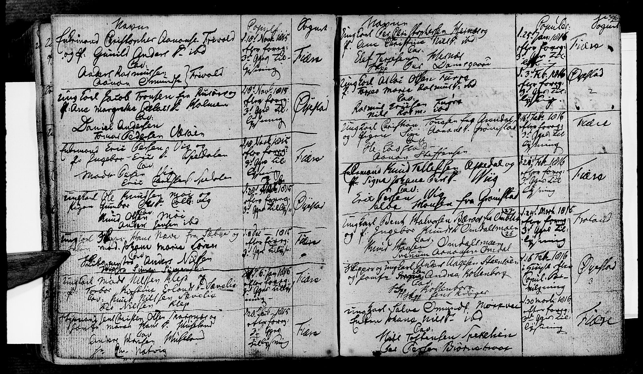 Øyestad sokneprestkontor, SAK/1111-0049/F/Fa/L0011: Parish register (official) no. A 11, 1805-1824, p. 396