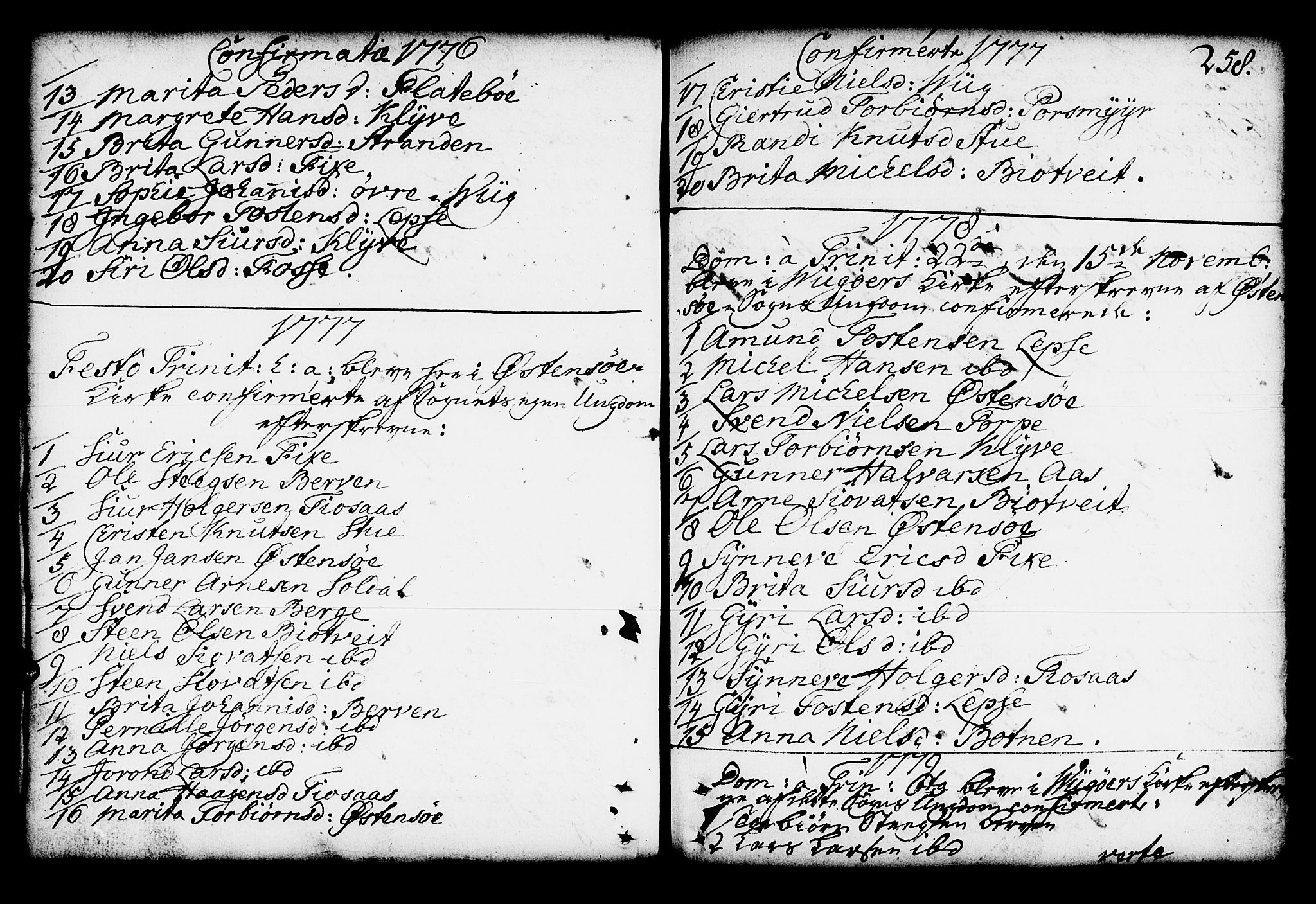 Kvam sokneprestembete, AV/SAB-A-76201/H/Haa: Parish register (official) no. A 4, 1743-1795, p. 258