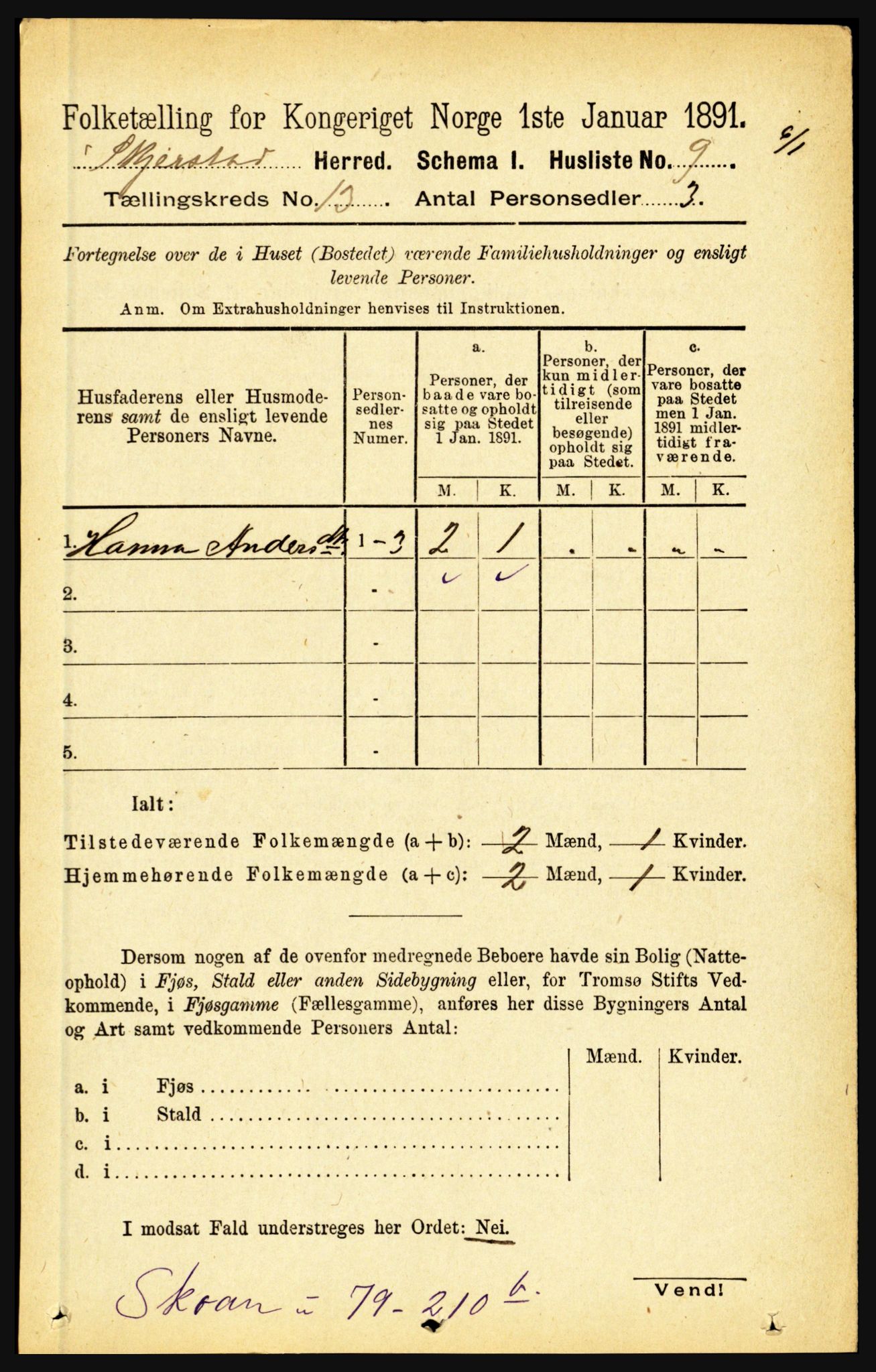 RA, 1891 census for 1842 Skjerstad, 1891, p. 4320