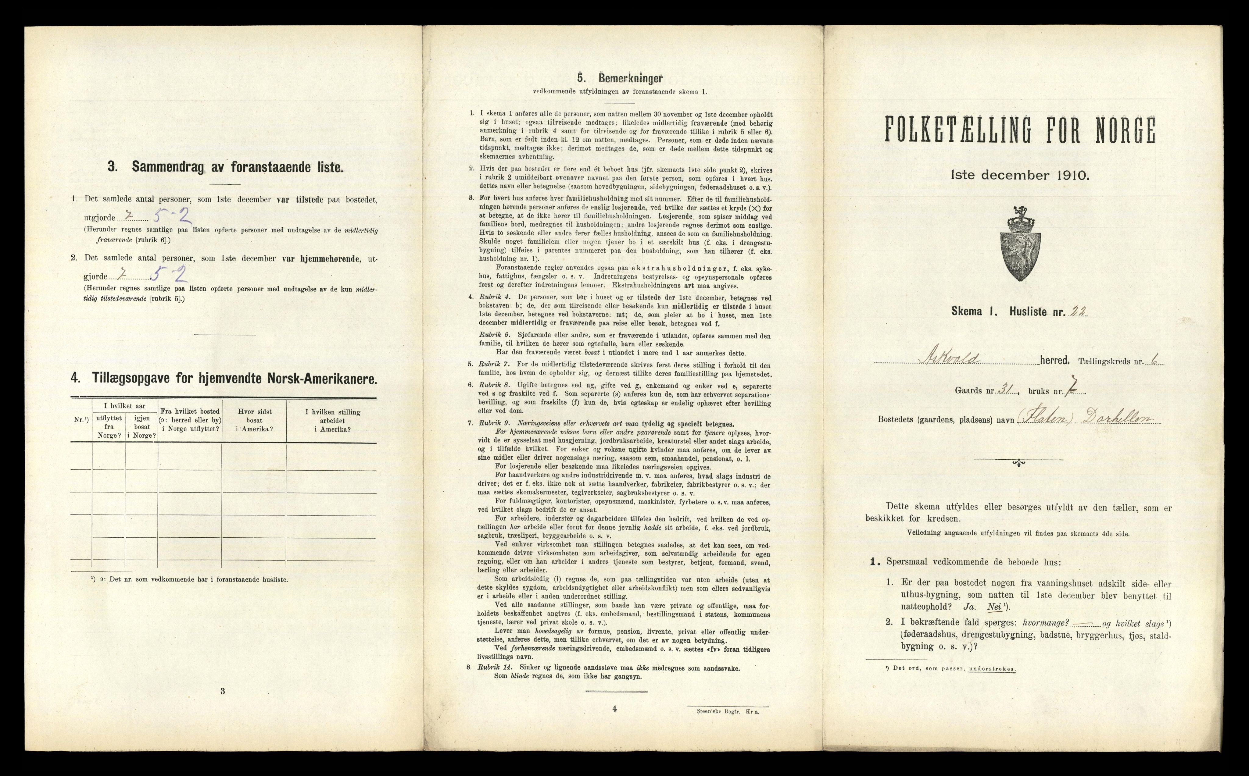 RA, 1910 census for Askvoll, 1910, p. 429