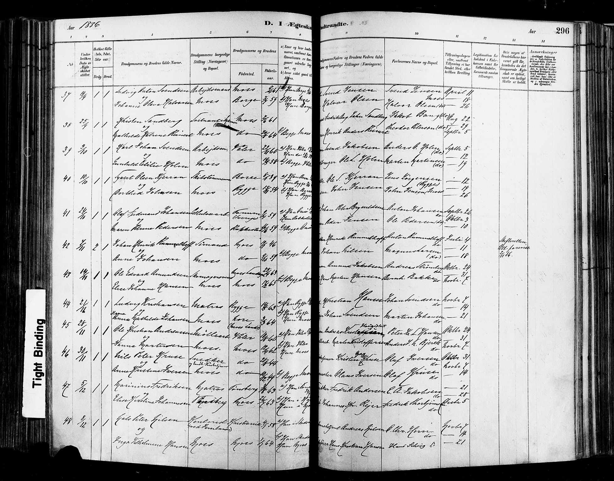 Moss prestekontor Kirkebøker, SAO/A-2003/F/Fb/L0001: Parish register (official) no. II 1, 1878-1886, p. 296