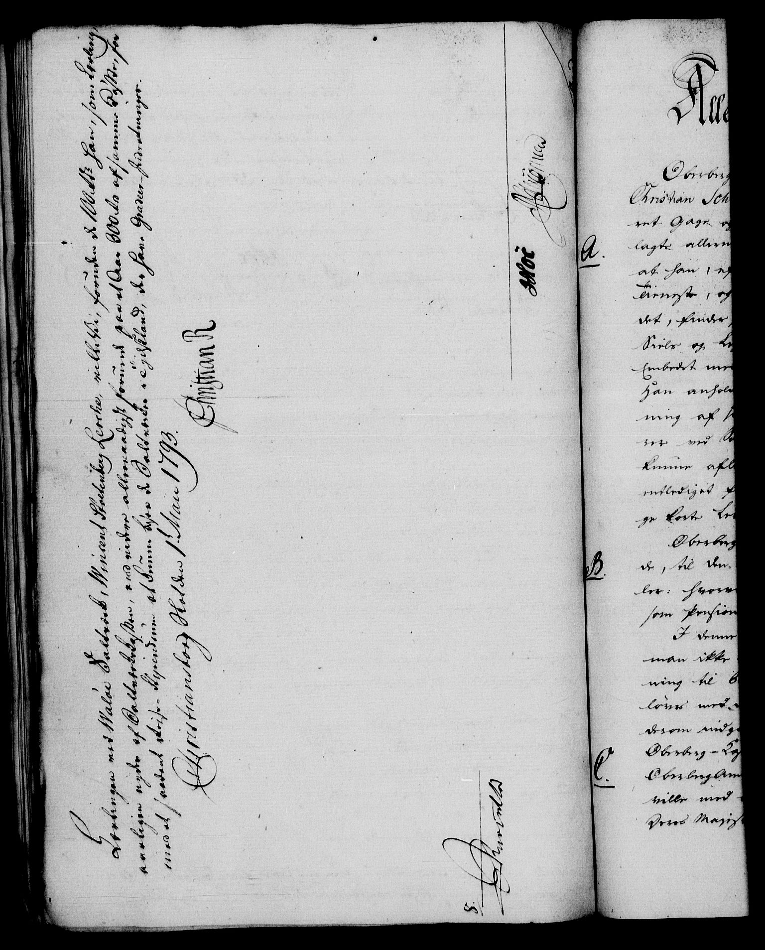 Rentekammeret, Renteskriverkontorene, AV/RA-EA-3115/M/Mf/Mfb/L0002: Relasjons- og resolusjonsprotokoll med register (merket RK 54.8), 1793-1795