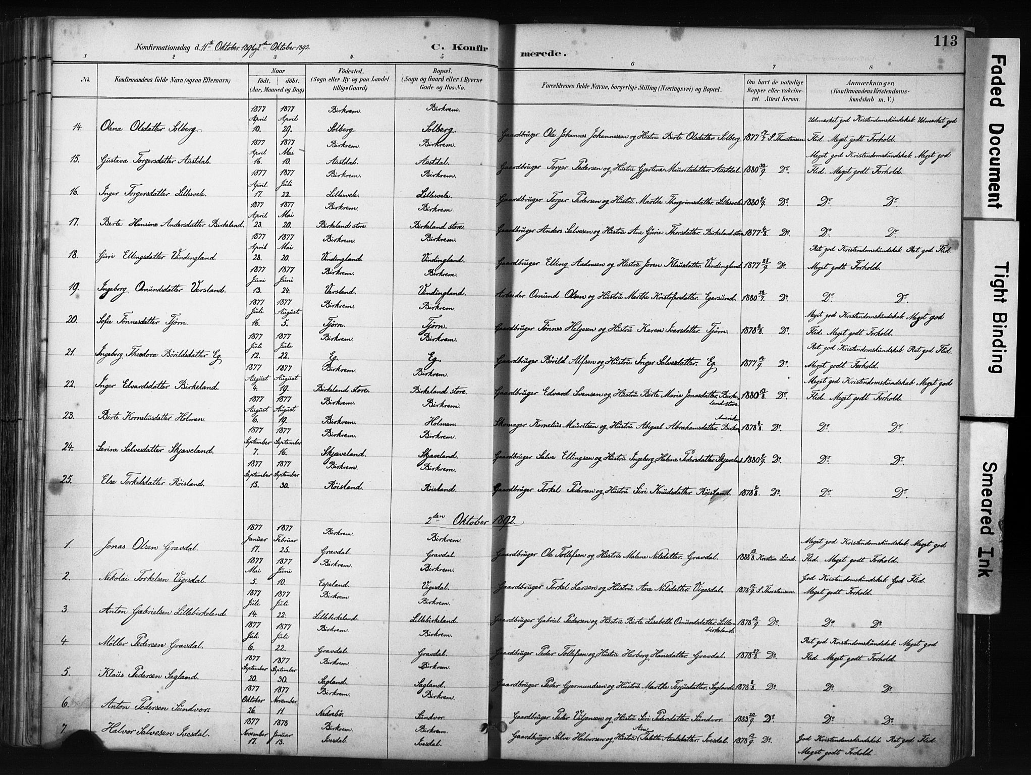 Helleland sokneprestkontor, AV/SAST-A-101810: Parish register (official) no. A 9, 1887-1908, p. 114