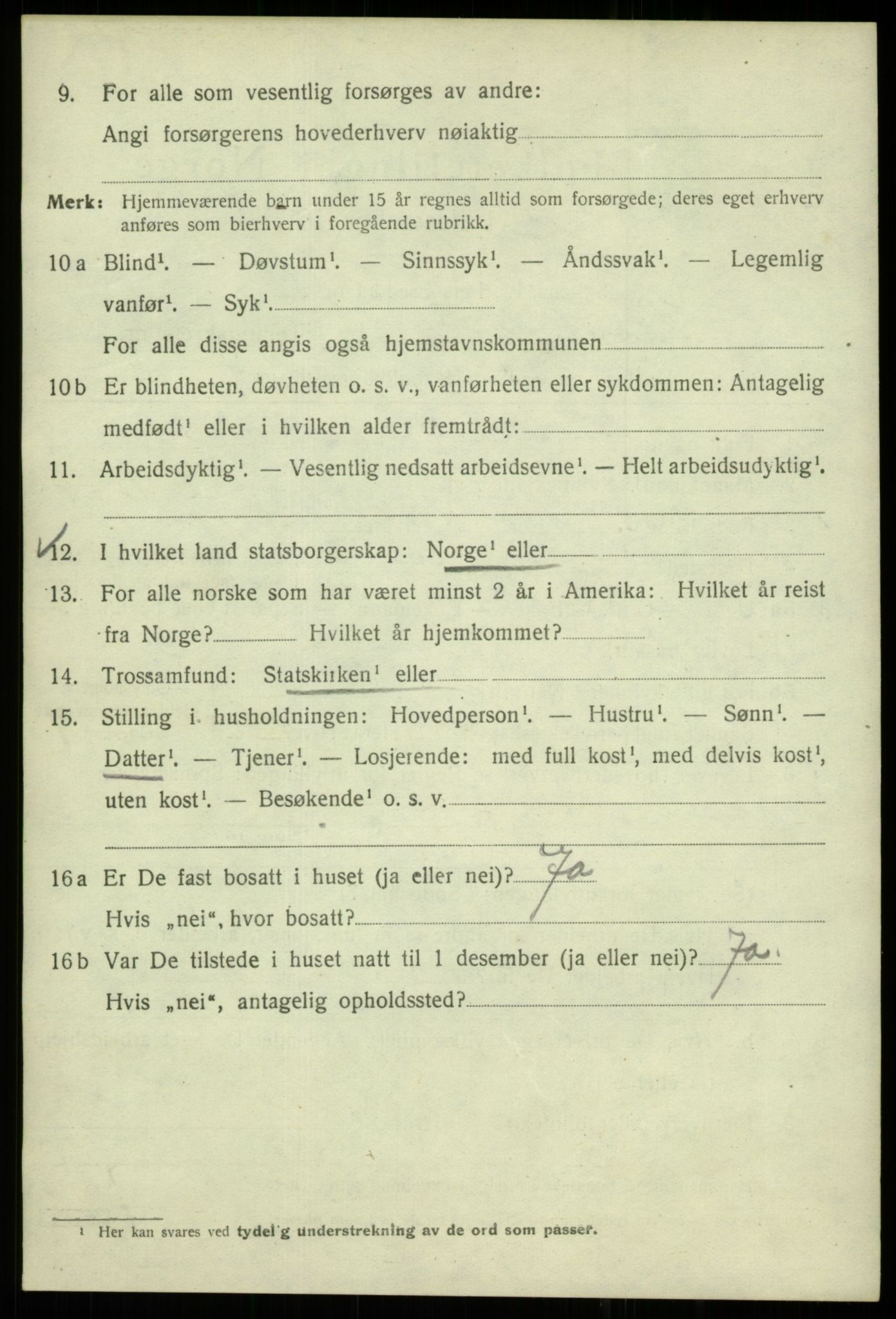 SAB, 1920 census for Bergen, 1920, p. 65331