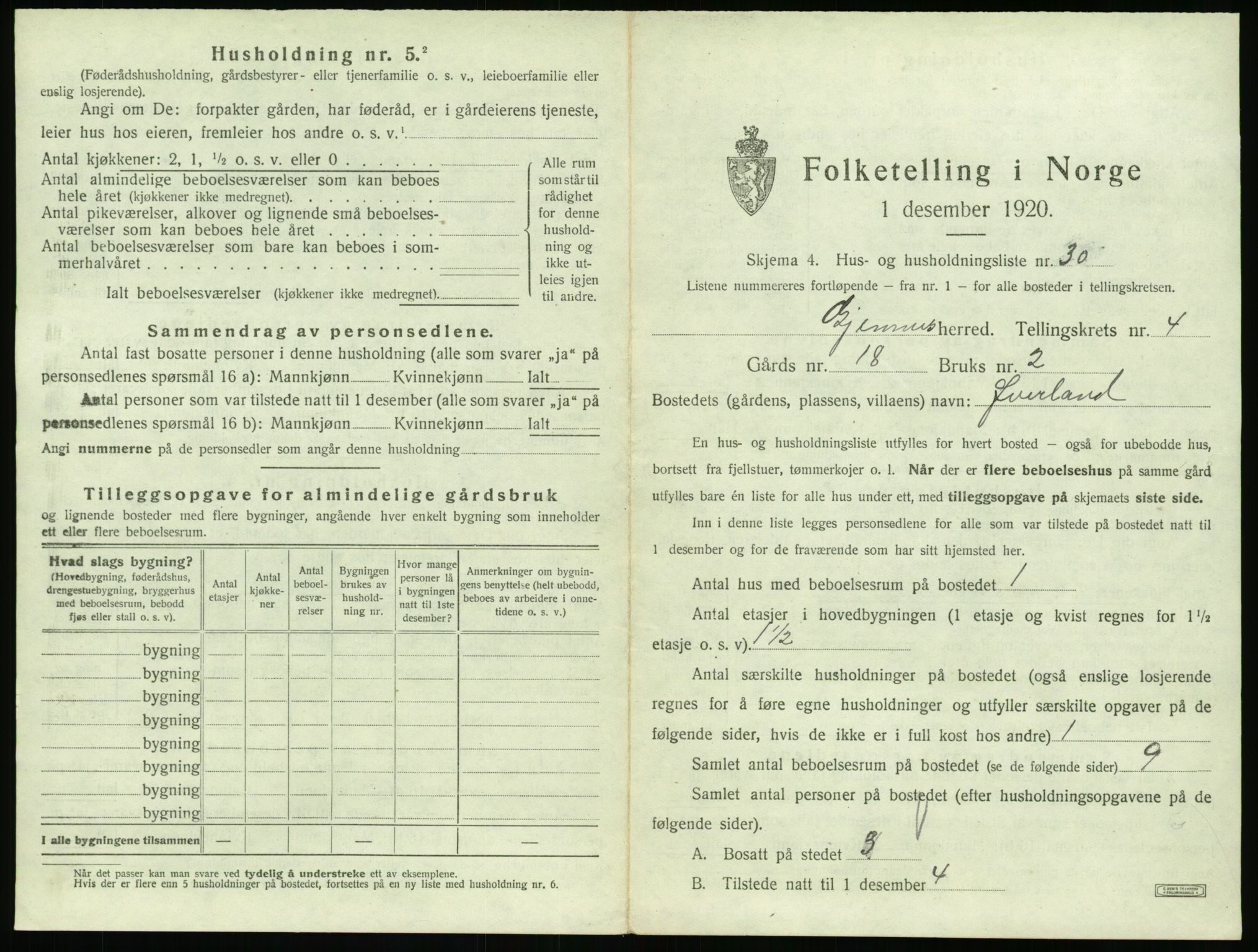 SAT, 1920 census for Gjemnes, 1920, p. 316