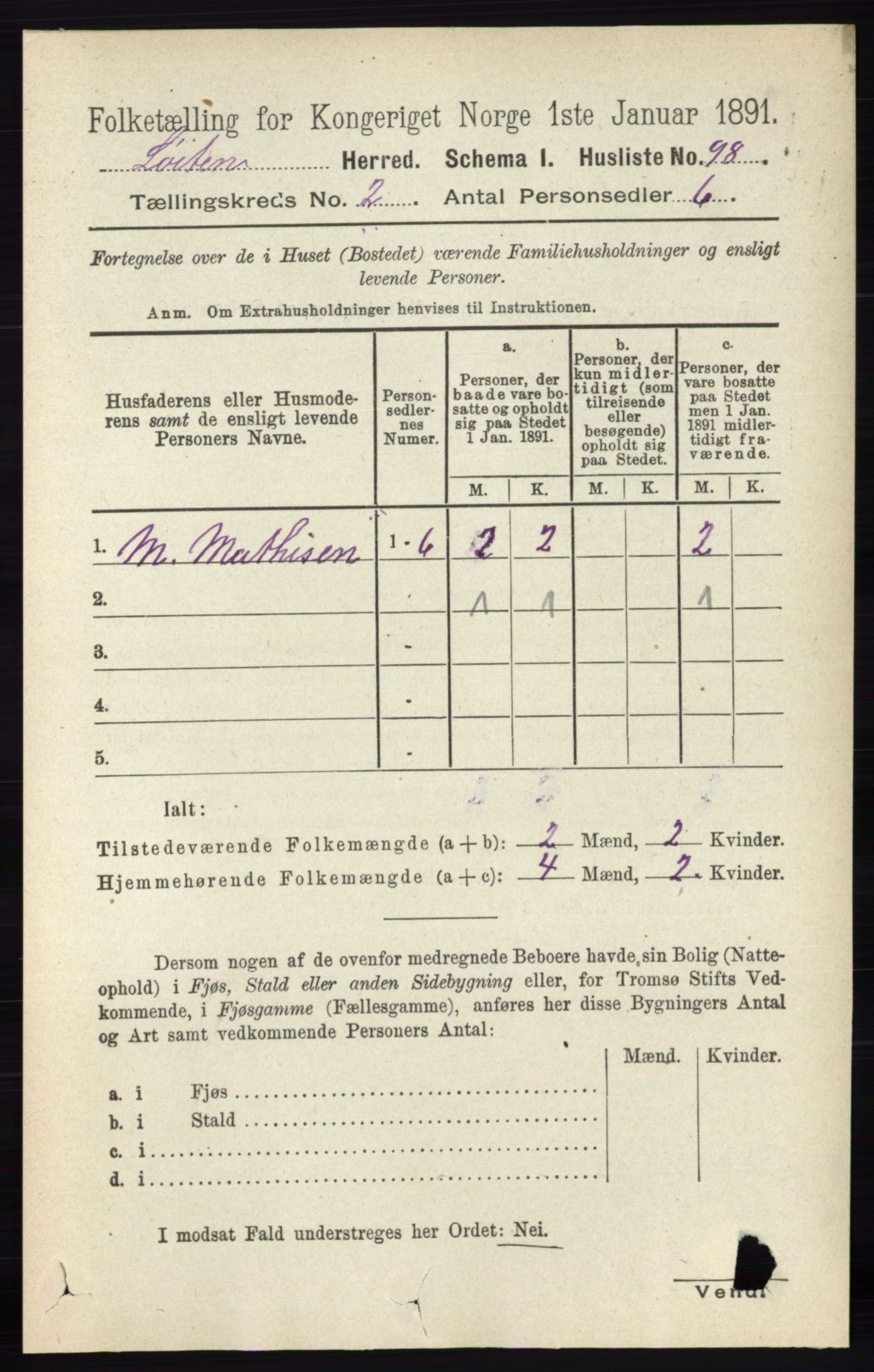 RA, 1891 census for 0415 Løten, 1891, p. 1470