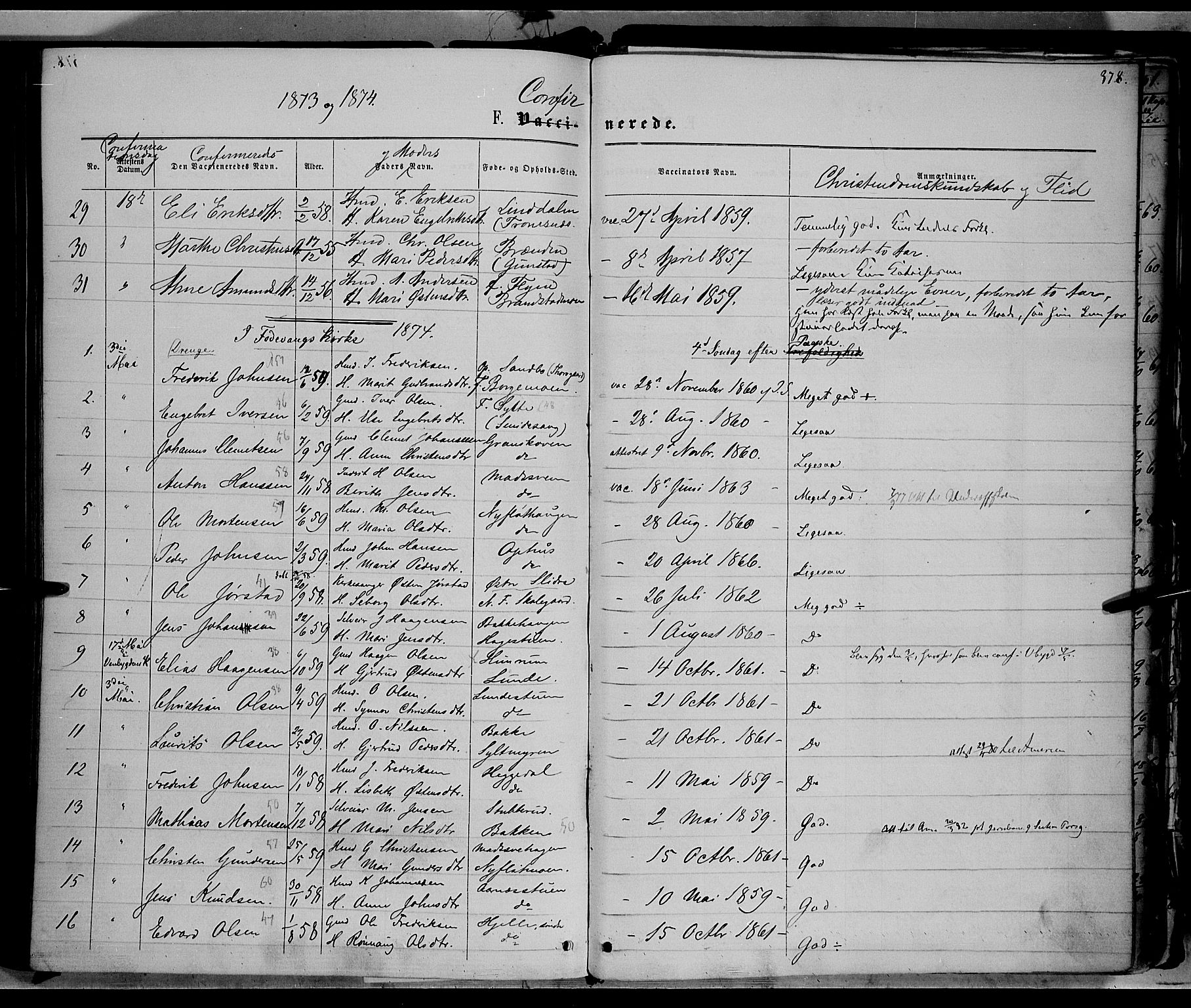 Ringebu prestekontor, SAH/PREST-082/H/Ha/Haa/L0007: Parish register (official) no. 7, 1860-1877, p. 378