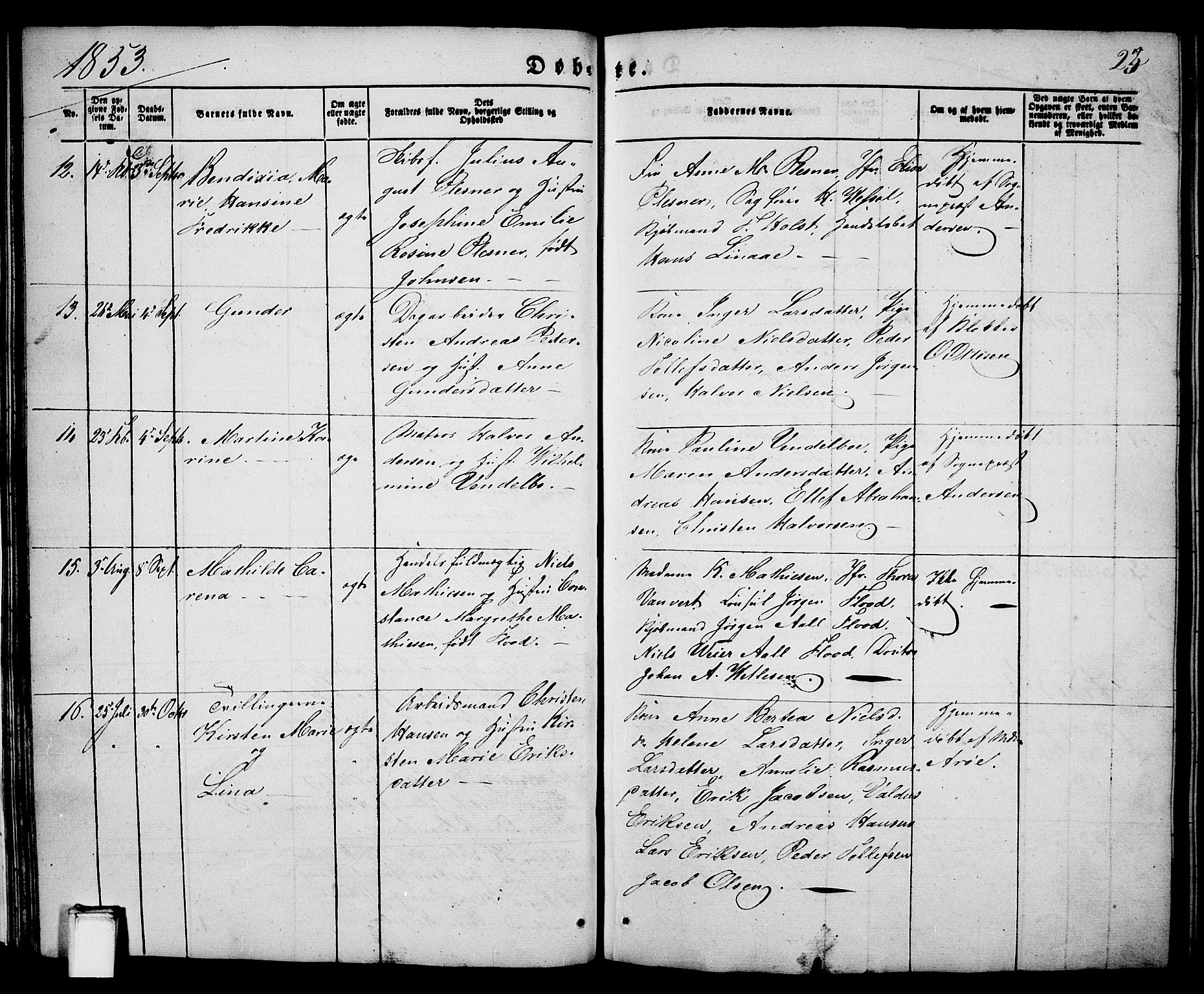 Porsgrunn kirkebøker , SAKO/A-104/G/Ga/L0002: Parish register (copy) no. I 2, 1847-1877, p. 23