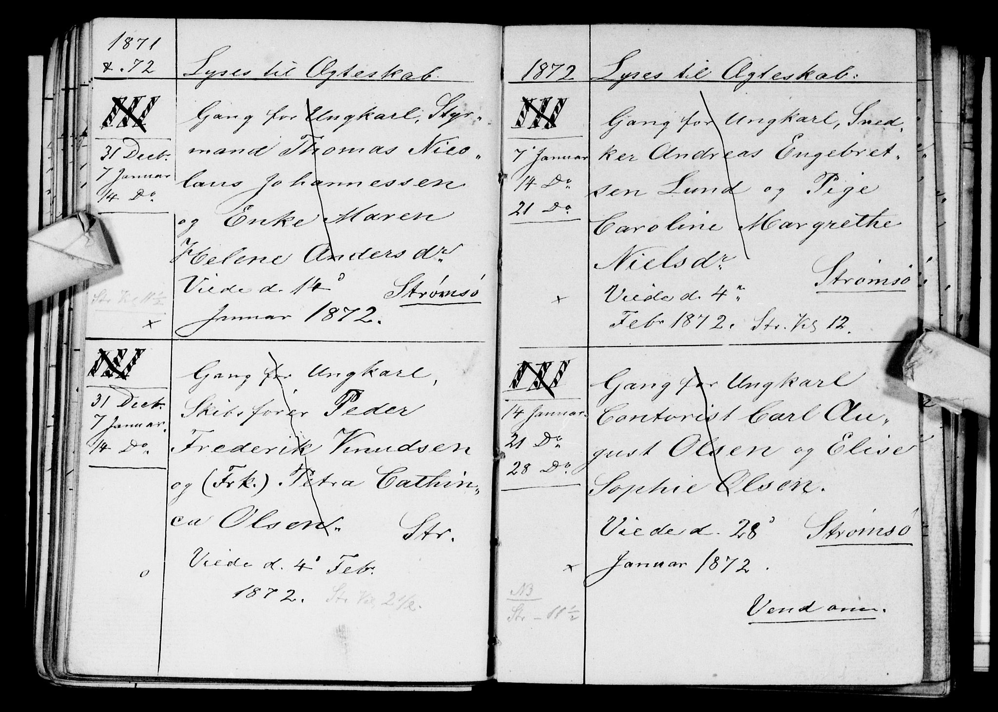 Strømsø kirkebøker, AV/SAKO-A-246/H/Ha/L0003: Banns register no. 3, 1866-1874