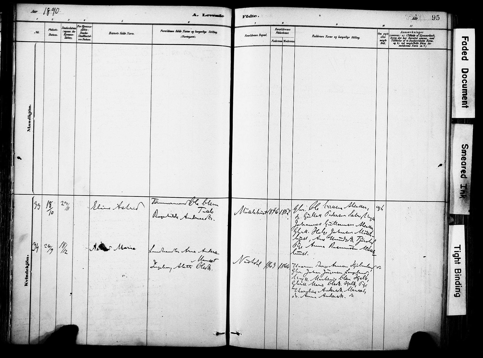 Eid sokneprestembete, AV/SAB-A-82301/H/Haa/Haab/L0001: Parish register (official) no. B 1, 1879-1906, p. 95