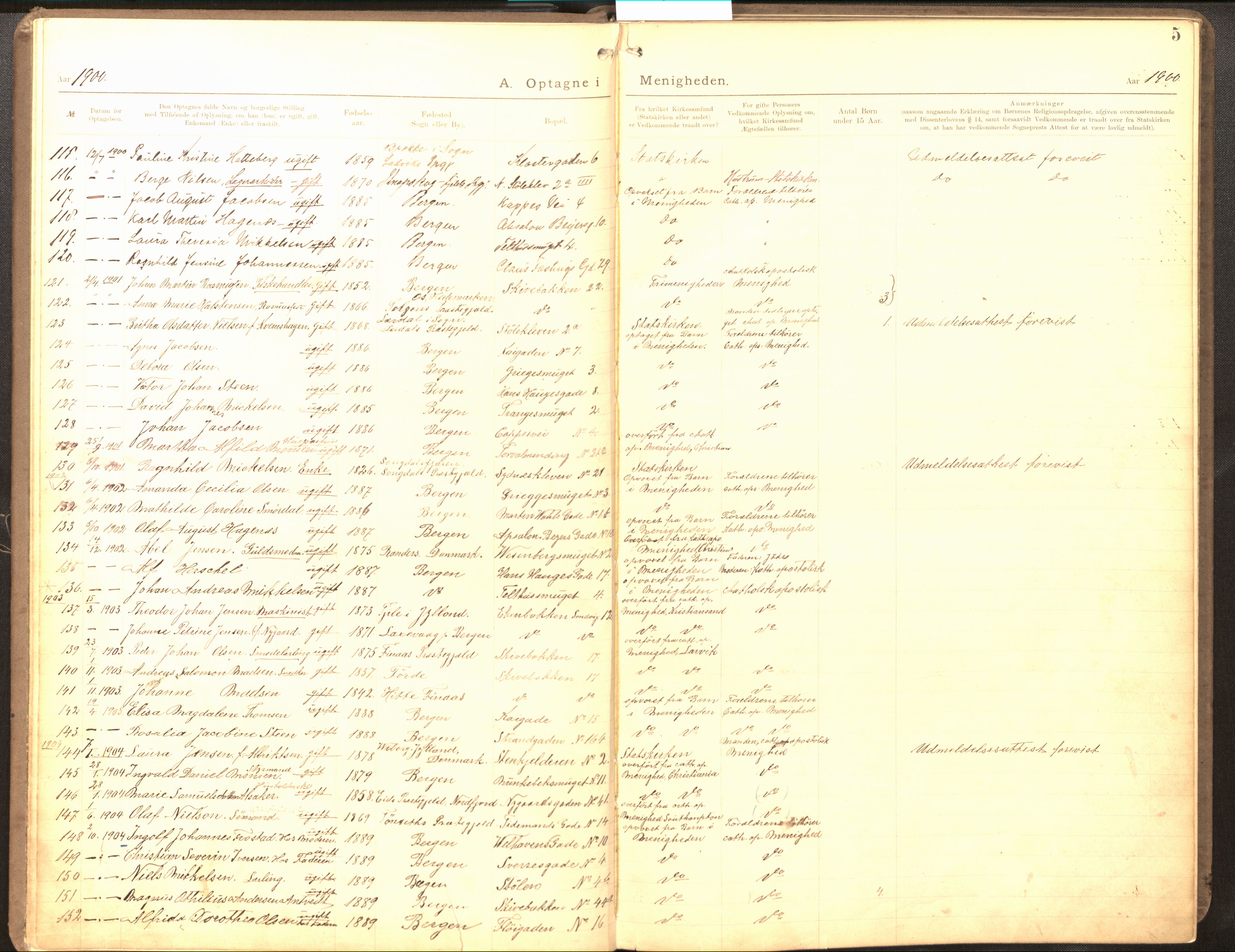 Den katolsk-apostoliske menighet, AV/SAB-SAB/PA-0331/F/L0001: Dissenter register no. 1, 1892-1946, p. 4b-5a