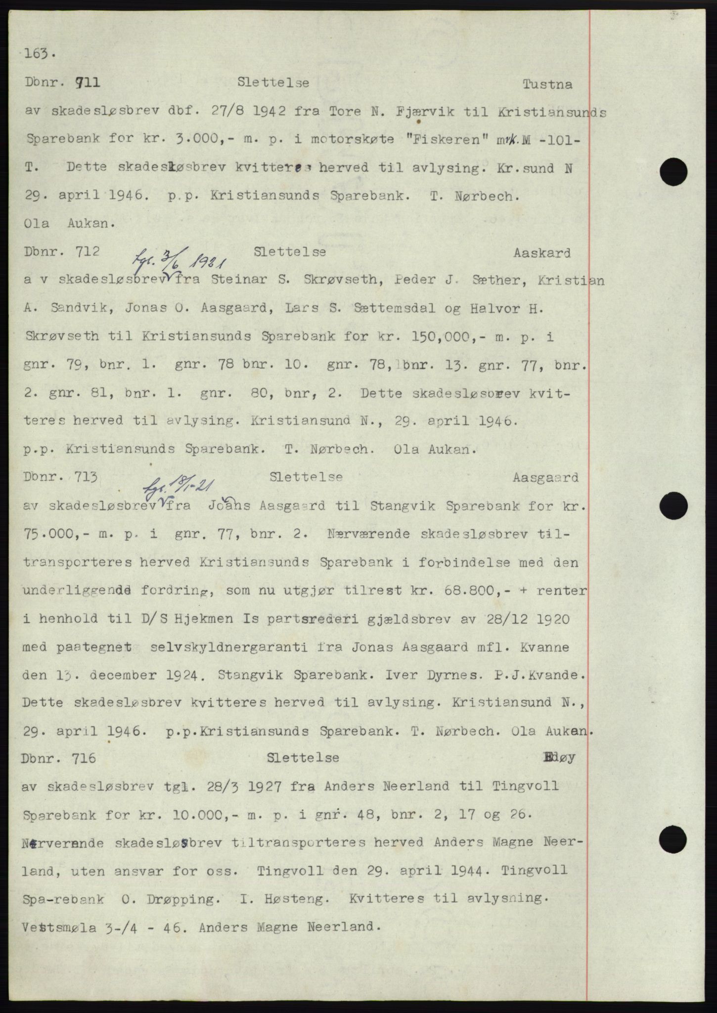 Nordmøre sorenskriveri, AV/SAT-A-4132/1/2/2Ca: Mortgage book no. C82b, 1946-1951, Diary no: : 711/1946