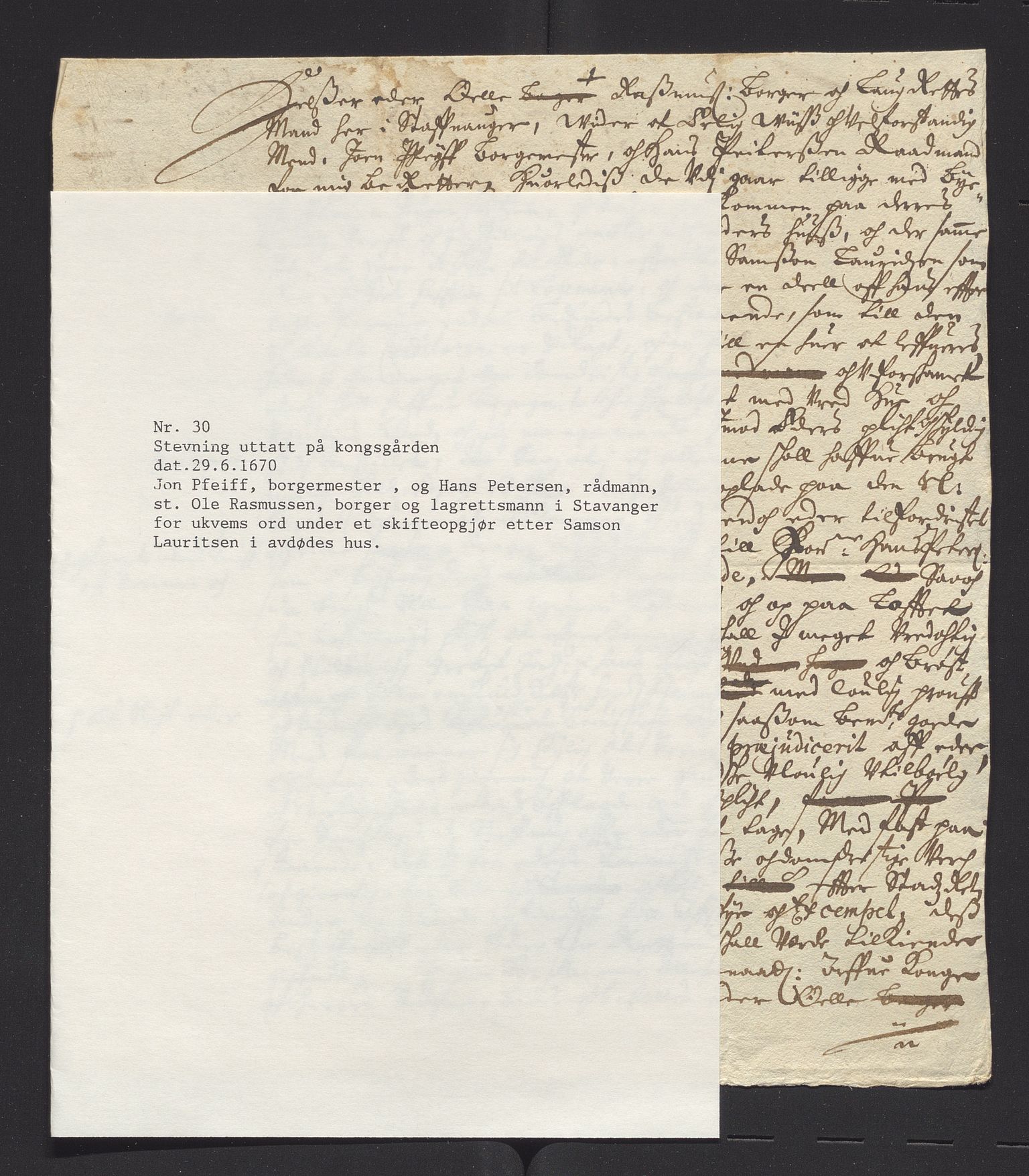 Stavanger len, AV/SAST-A-101870/Ob/L0041: Diverse, 1667-1670, p. 322