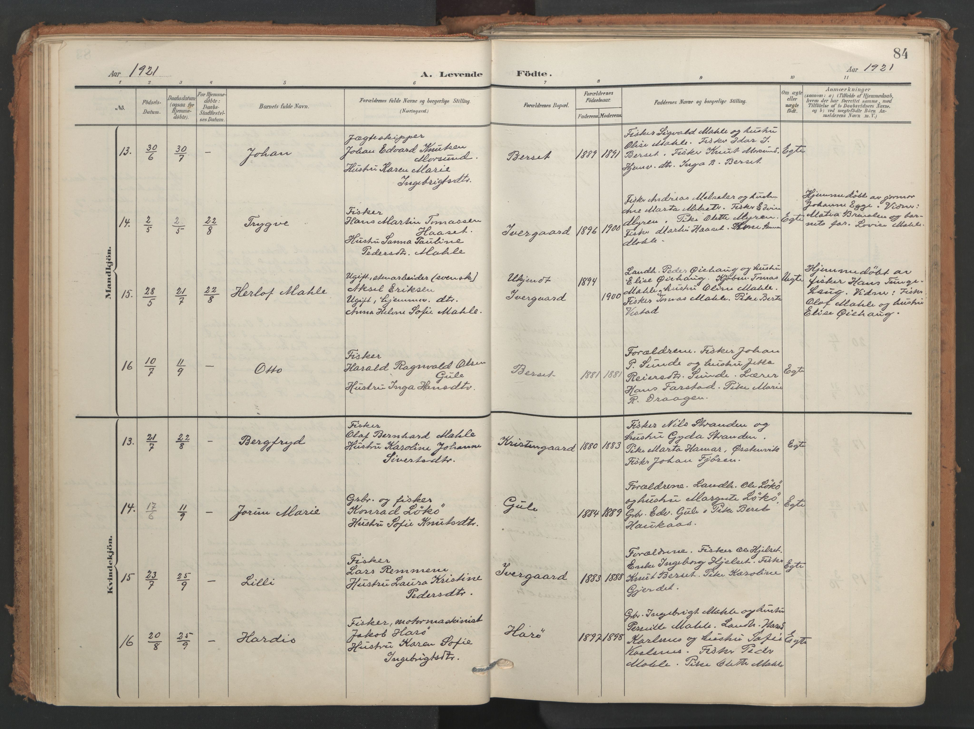 Ministerialprotokoller, klokkerbøker og fødselsregistre - Møre og Romsdal, AV/SAT-A-1454/566/L0771: Parish register (official) no. 566A10, 1904-1929, p. 84