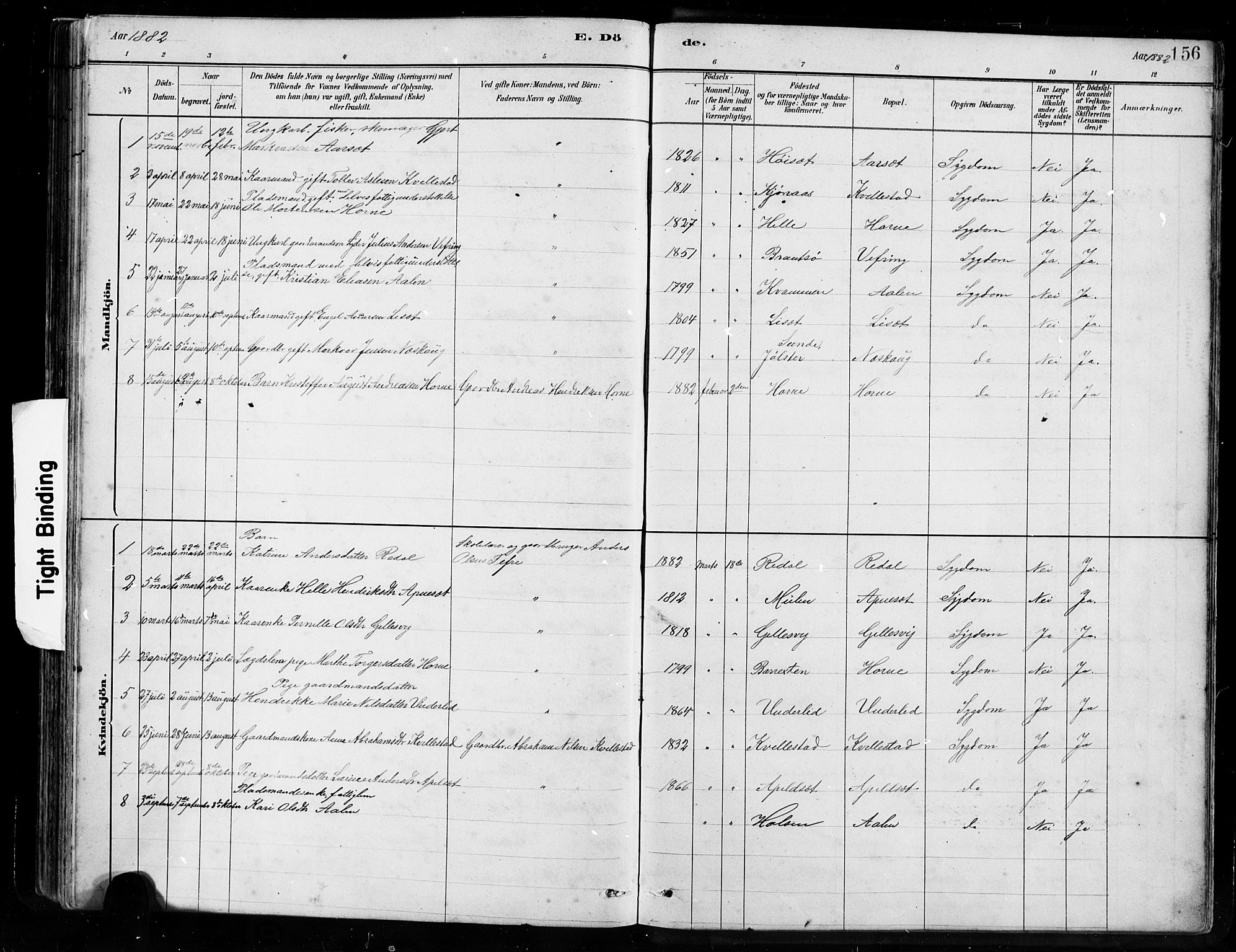 Førde sokneprestembete, SAB/A-79901/H/Hab/Habe/L0001: Parish register (copy) no. E 1, 1881-1920, p. 156