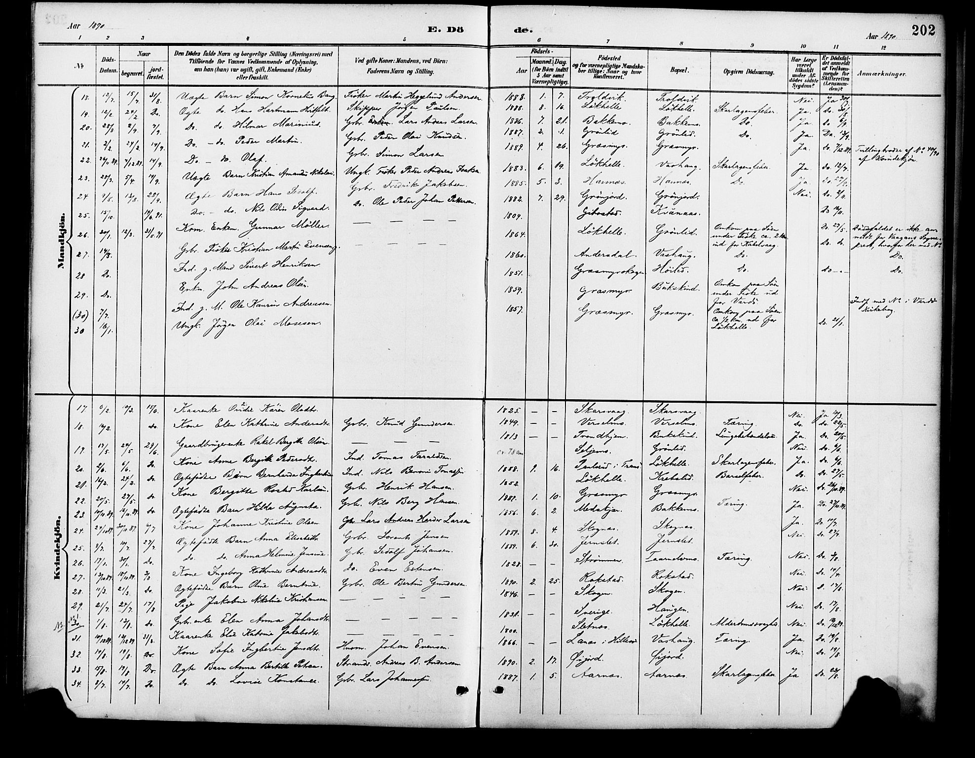 Lenvik sokneprestembete, AV/SATØ-S-1310/H/Ha/Haa/L0013kirke: Parish register (official) no. 13, 1890-1898, p. 202