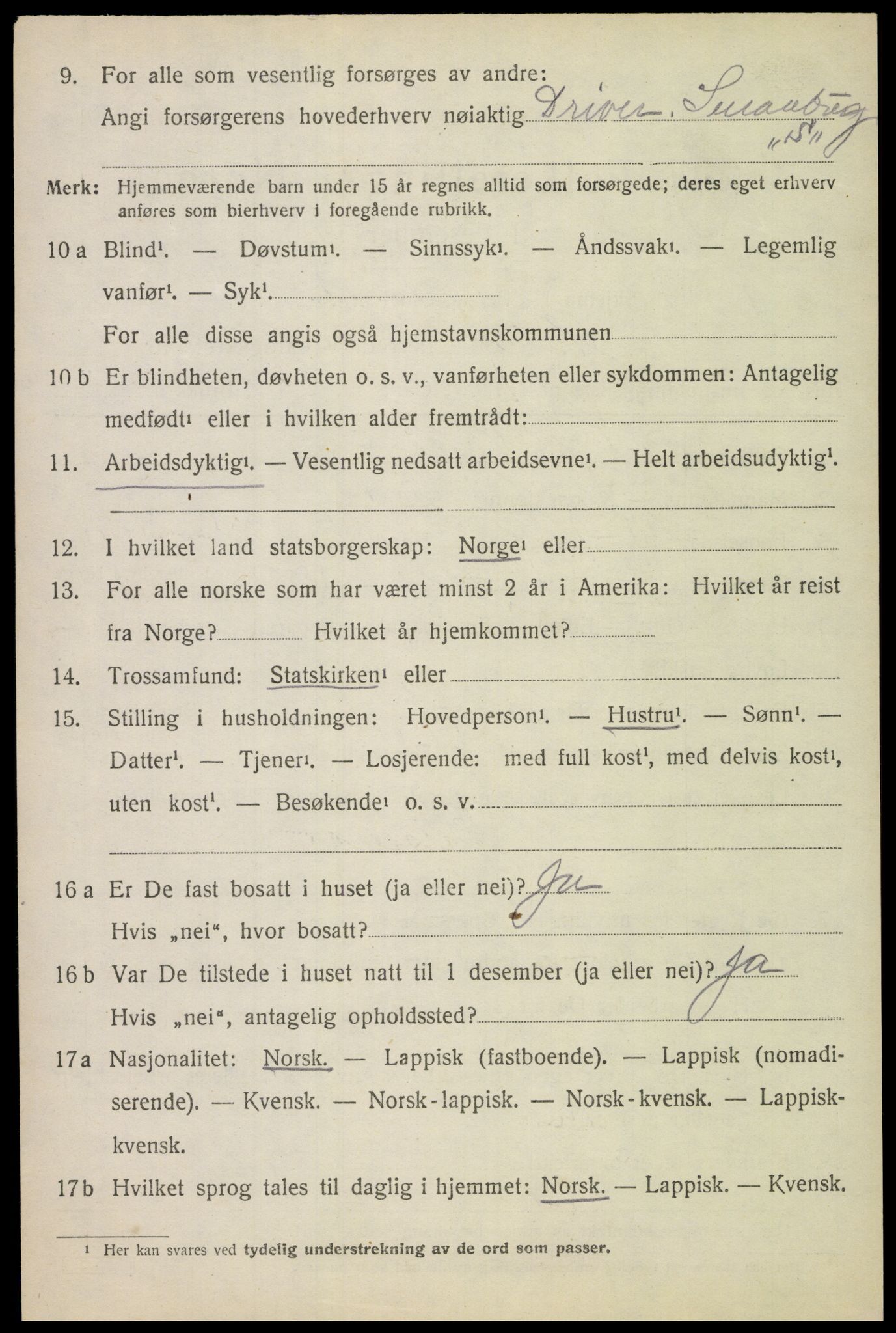 SAT, 1920 census for Hadsel, 1920, p. 8131