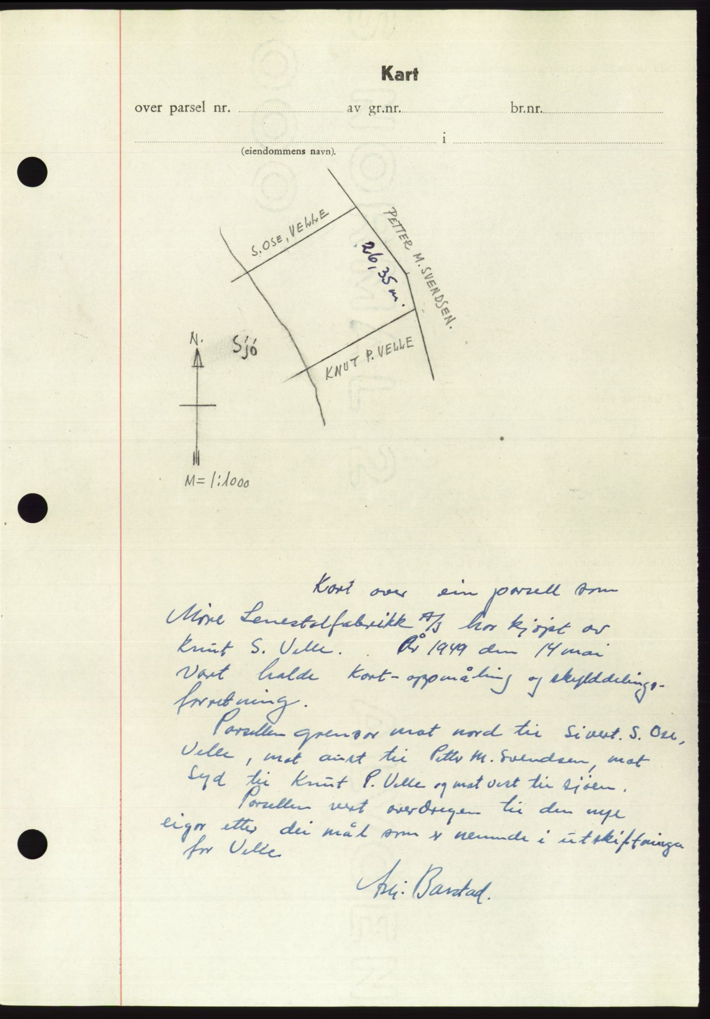 Søre Sunnmøre sorenskriveri, AV/SAT-A-4122/1/2/2C/L0085: Mortgage book no. 11A, 1949-1949, Diary no: : 1673/1949