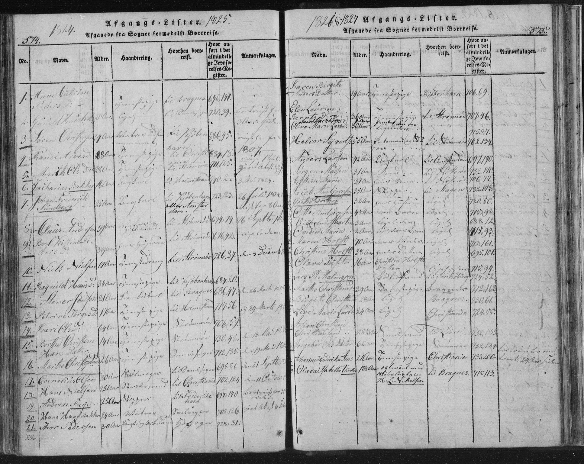 Strømsø kirkebøker, AV/SAKO-A-246/F/Fb/L0004: Parish register (official) no. II 4, 1814-1843, p. 574-575