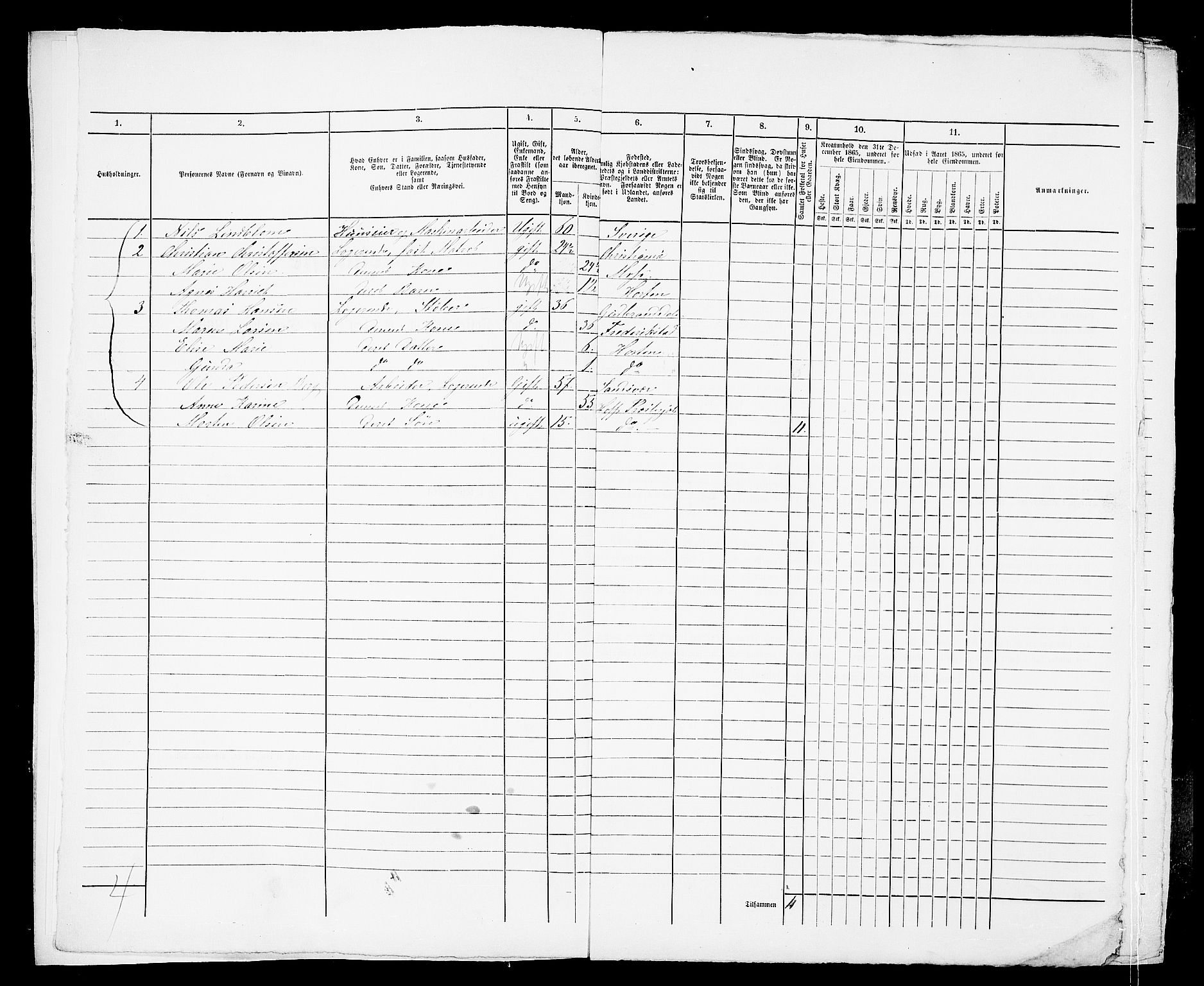 RA, 1865 census for Horten, 1865, p. 438