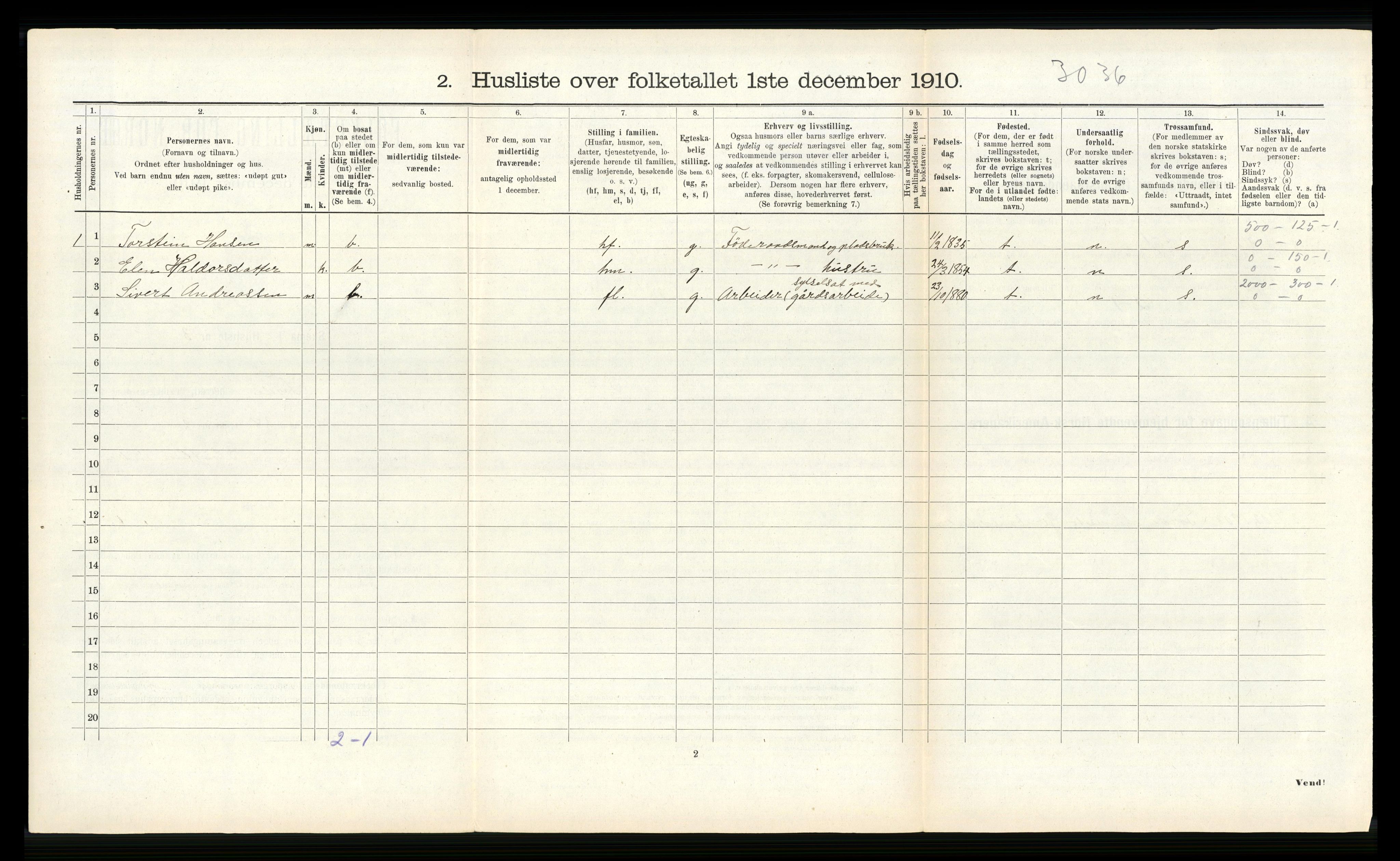 RA, 1910 census for Førde, 1910, p. 368