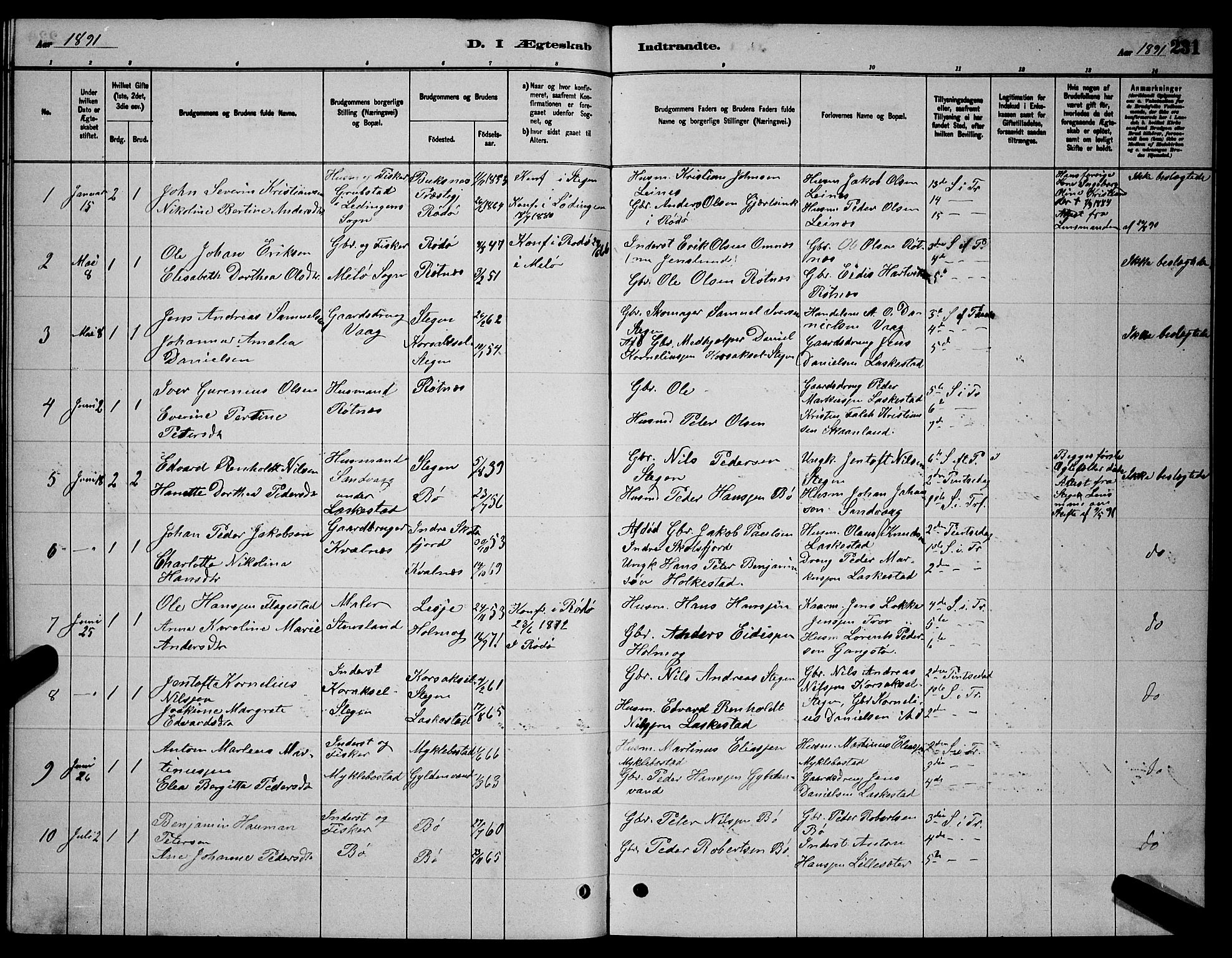 Ministerialprotokoller, klokkerbøker og fødselsregistre - Nordland, AV/SAT-A-1459/855/L0816: Parish register (copy) no. 855C05, 1879-1894, p. 231