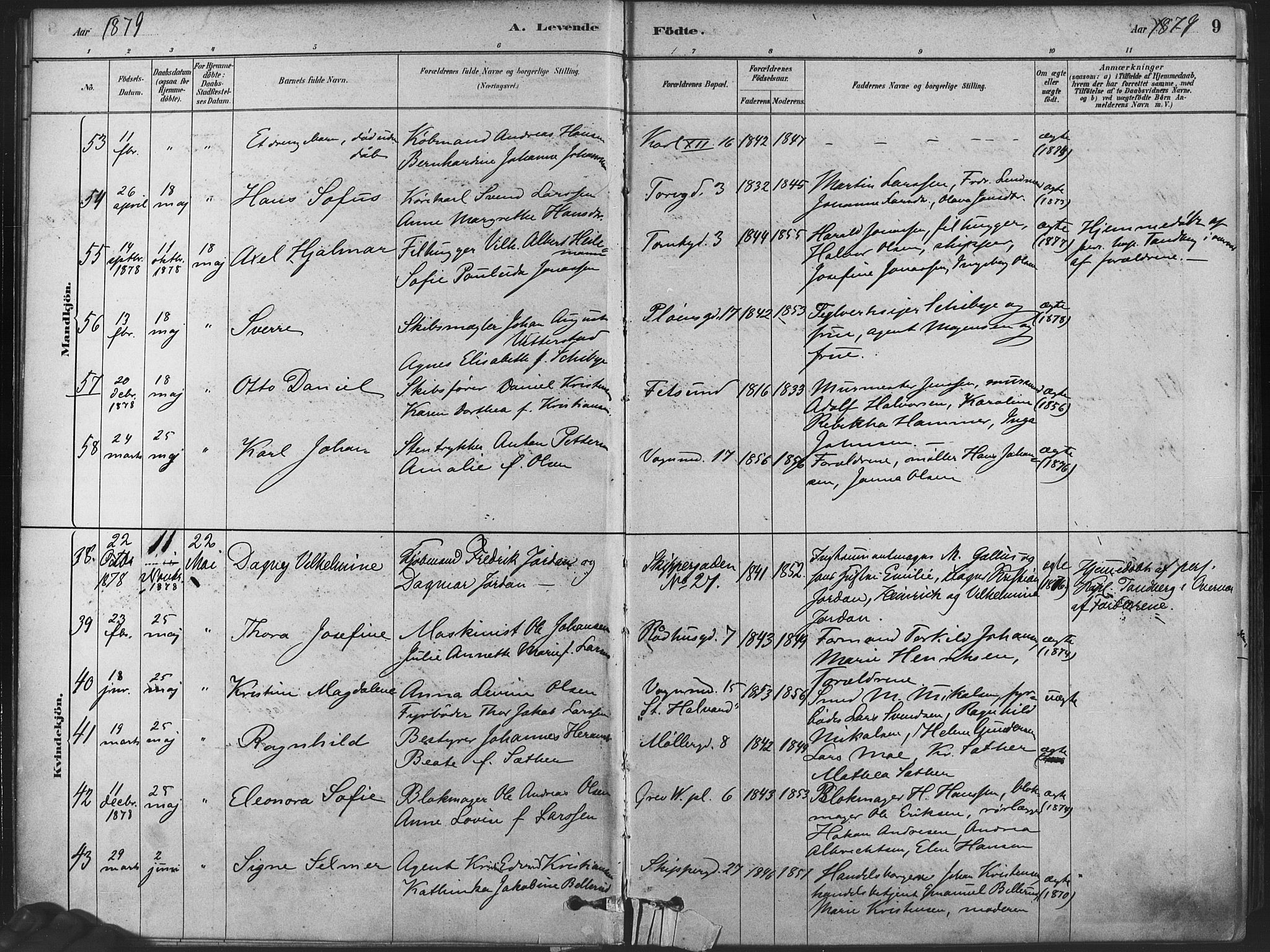 Oslo domkirke Kirkebøker, SAO/A-10752/F/Fa/L0029: Parish register (official) no. 29, 1879-1892, p. 9