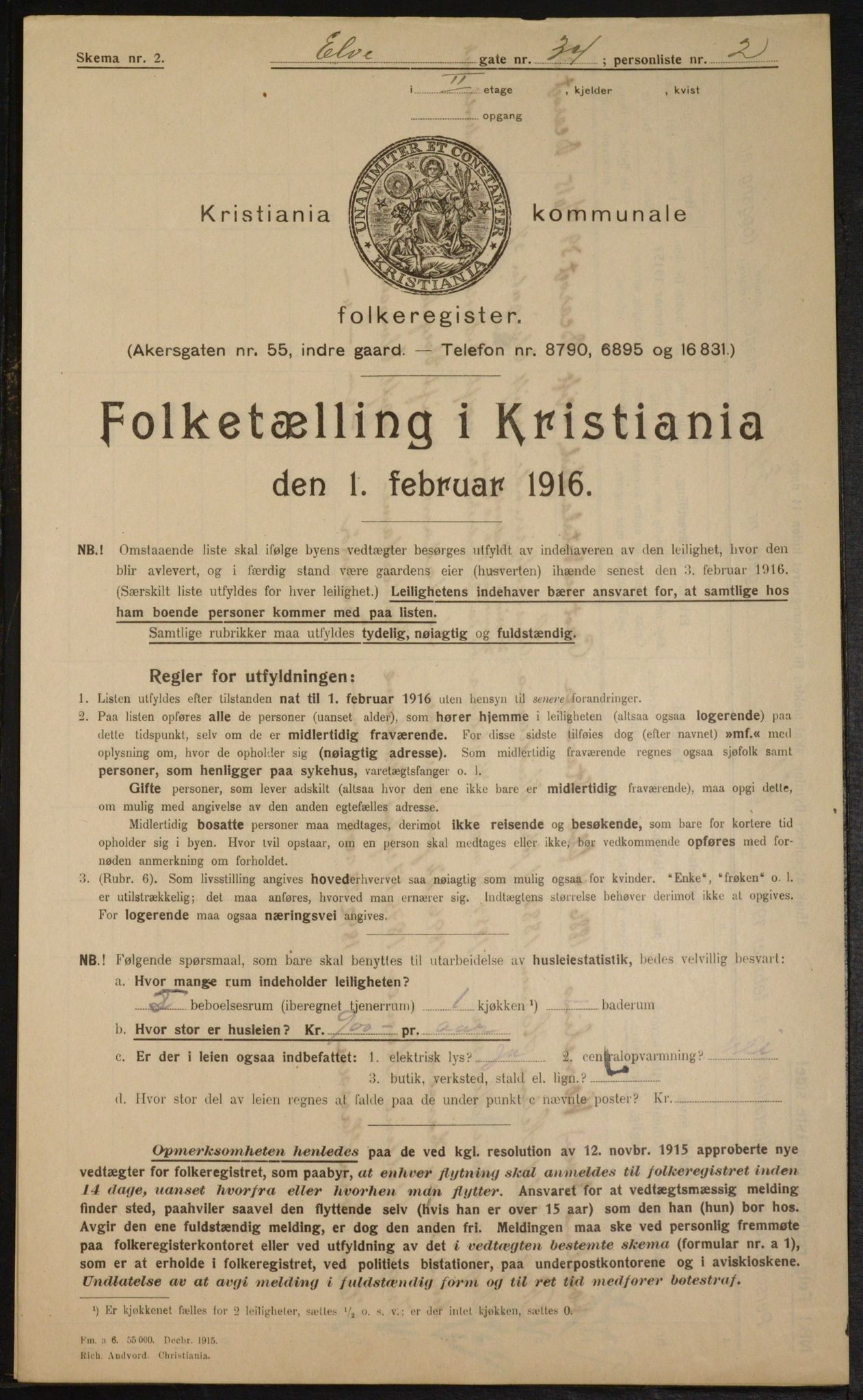 OBA, Municipal Census 1916 for Kristiania, 1916, p. 21326