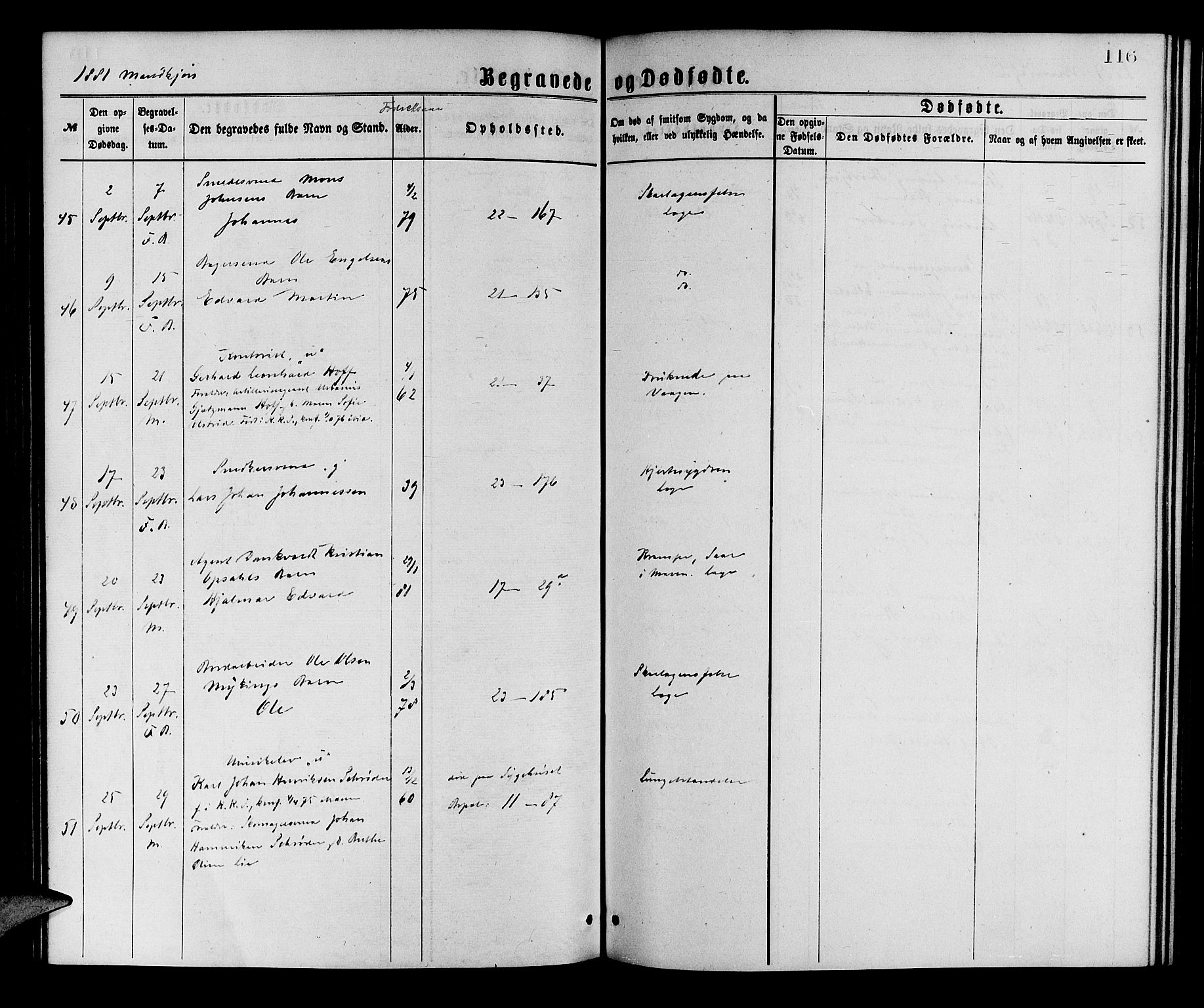 Korskirken sokneprestembete, AV/SAB-A-76101/H/Hab: Parish register (copy) no. E 3, 1871-1883, p. 116