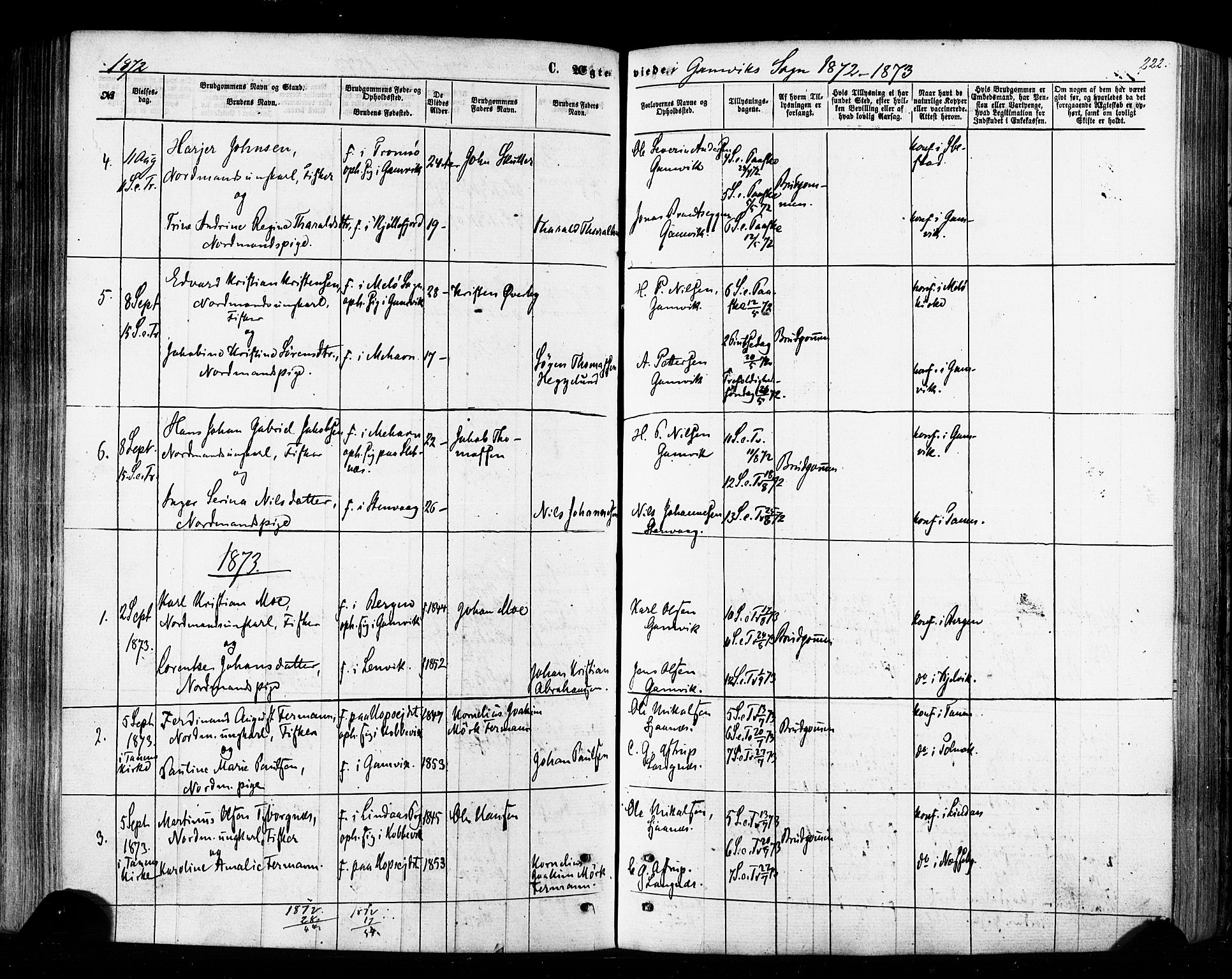 Tana sokneprestkontor, SATØ/S-1334/H/Ha/L0002kirke: Parish register (official) no. 2 /2, 1862-1877, p. 222
