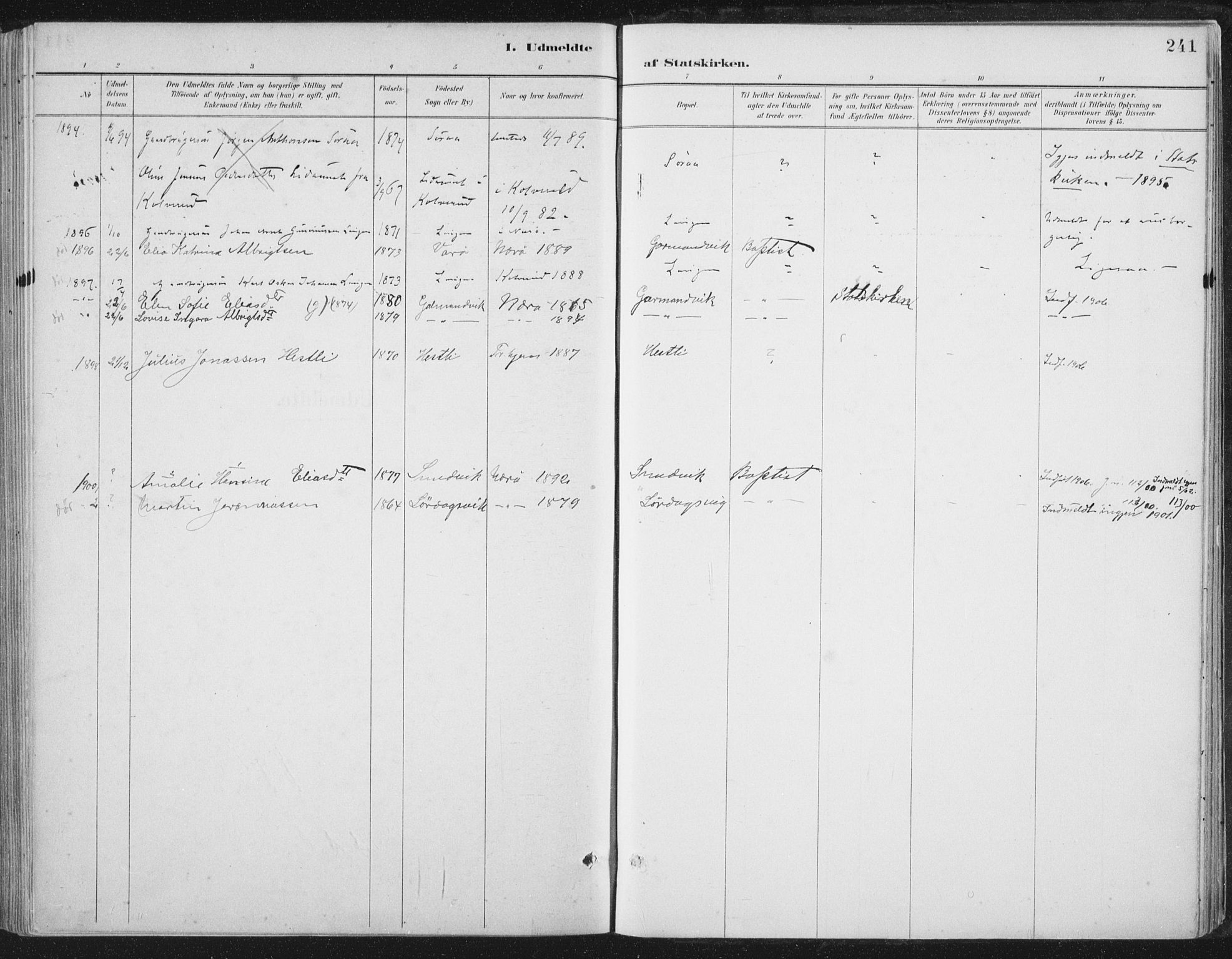 Ministerialprotokoller, klokkerbøker og fødselsregistre - Nord-Trøndelag, SAT/A-1458/784/L0673: Parish register (official) no. 784A08, 1888-1899, p. 241