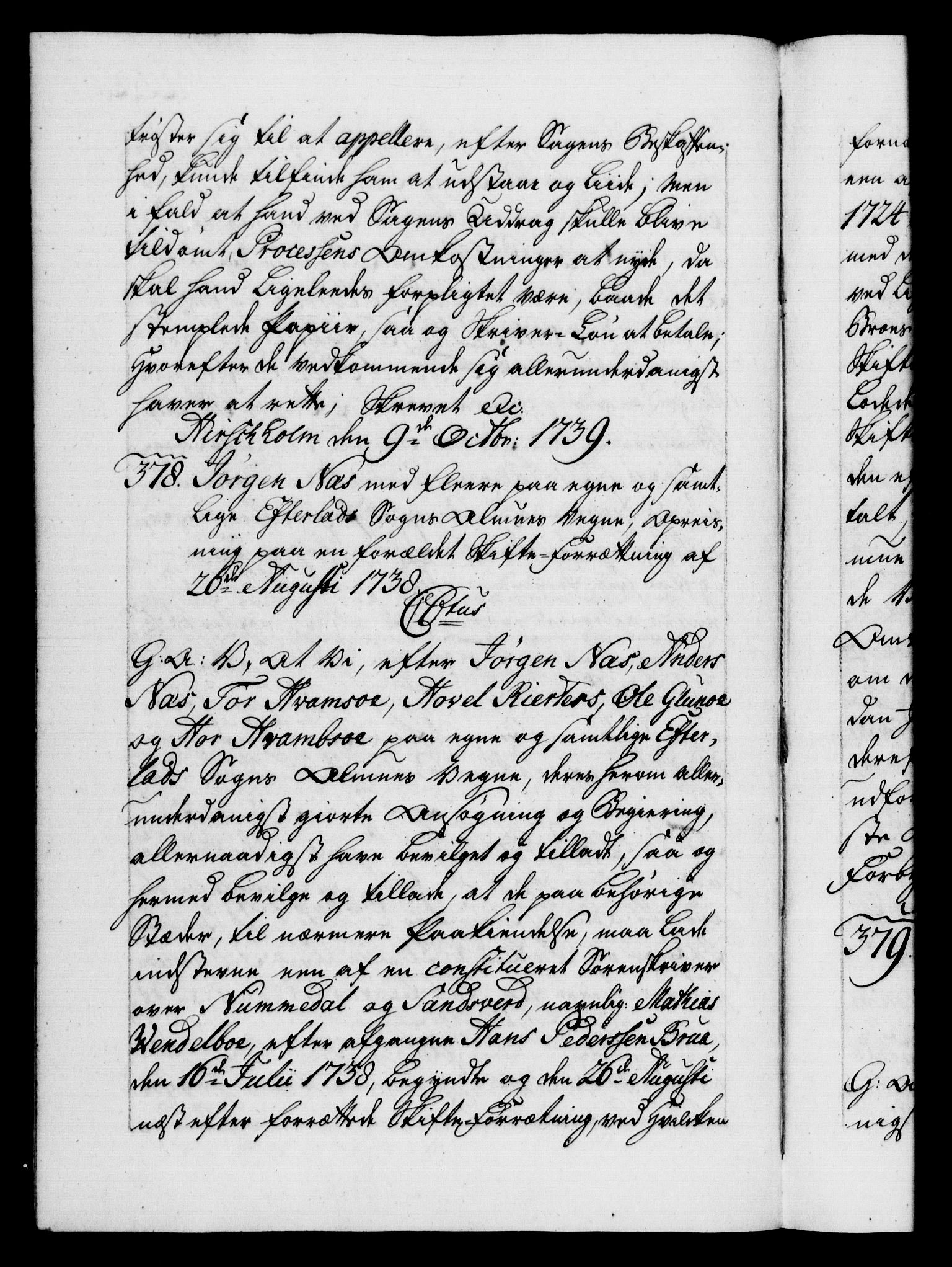 Danske Kanselli 1572-1799, AV/RA-EA-3023/F/Fc/Fca/Fcaa/L0031: Norske registre, 1739-1740, p. 252b