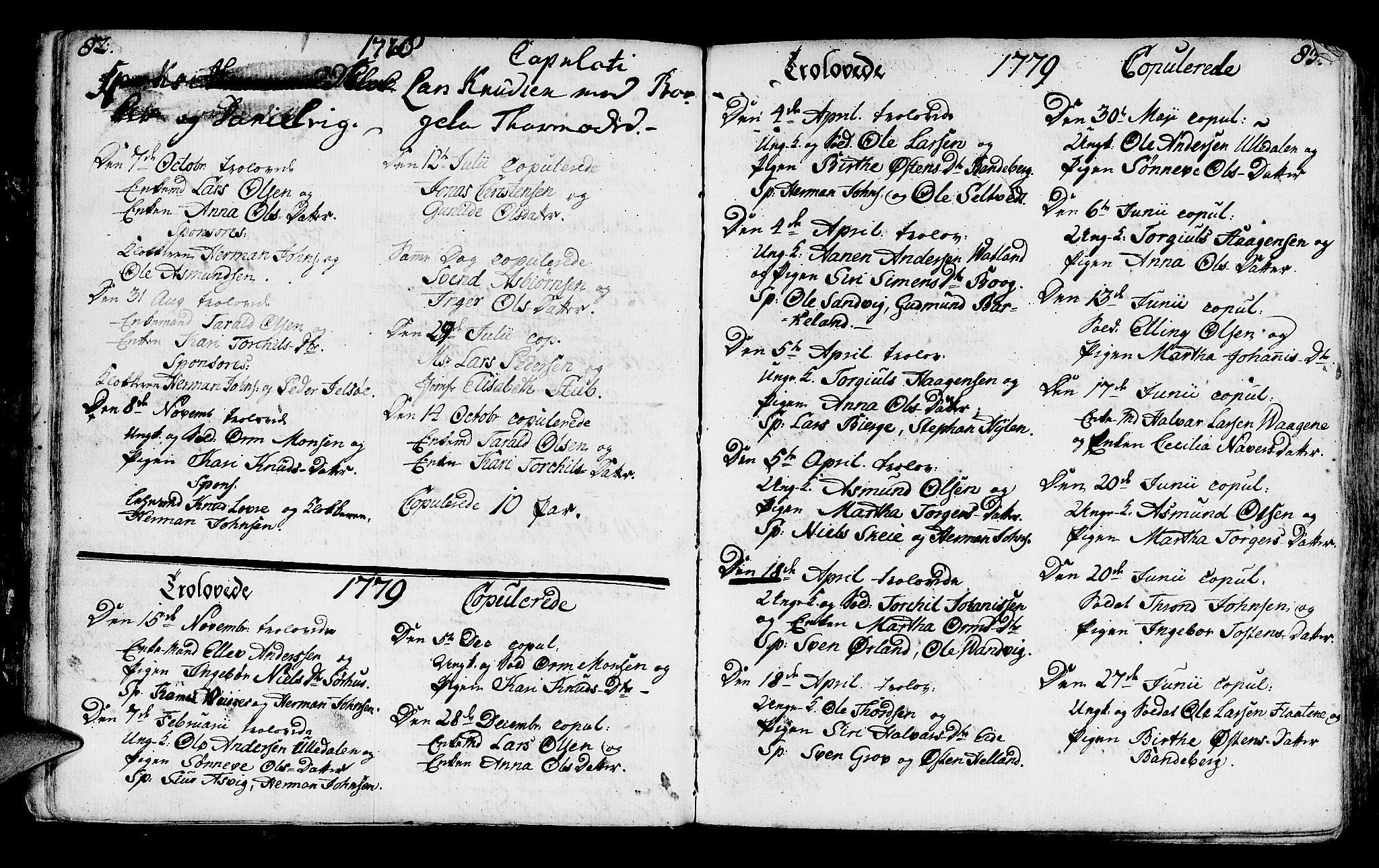 Jelsa sokneprestkontor, SAST/A-101842/01/IV: Parish register (official) no. A 3, 1768-1796, p. 82-83