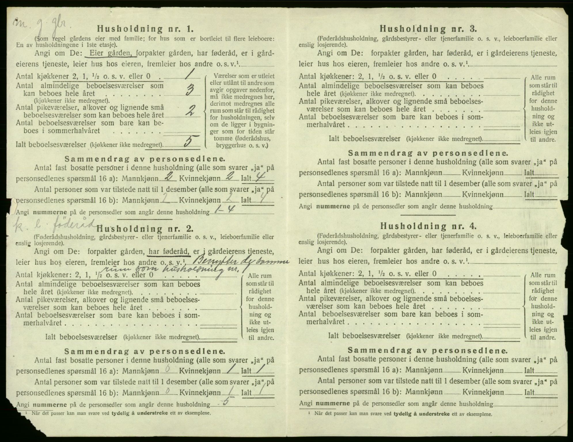 SAB, 1920 census for Stord, 1920, p. 1228