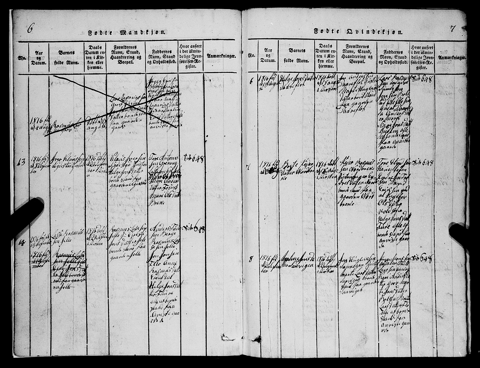 Stryn Sokneprestembete, AV/SAB-A-82501: Parish register (copy) no. C 1, 1801-1845, p. 6-7