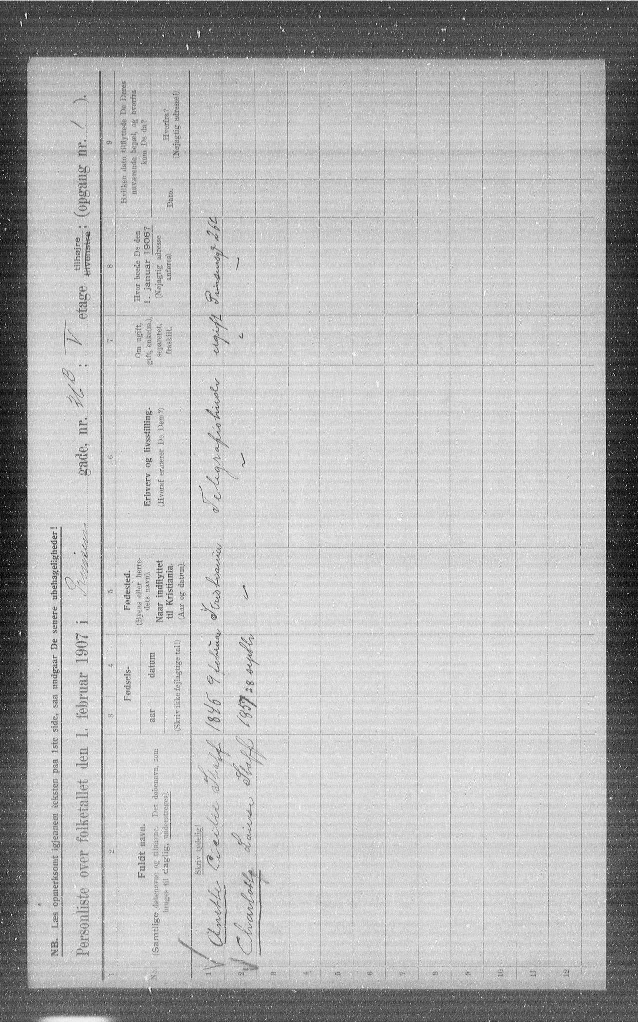 OBA, Municipal Census 1907 for Kristiania, 1907, p. 41556