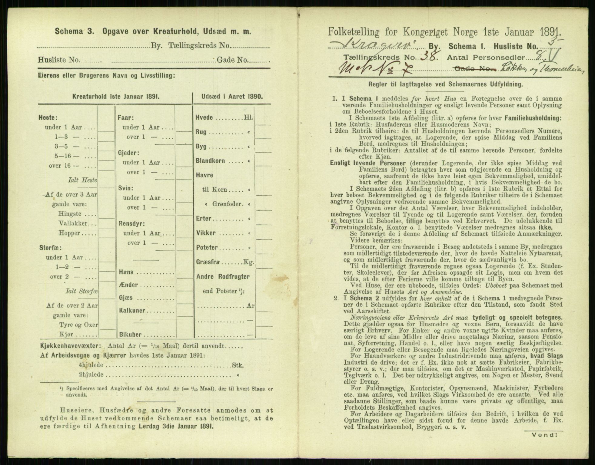 RA, 1891 census for 0801 Kragerø, 1891, p. 1562