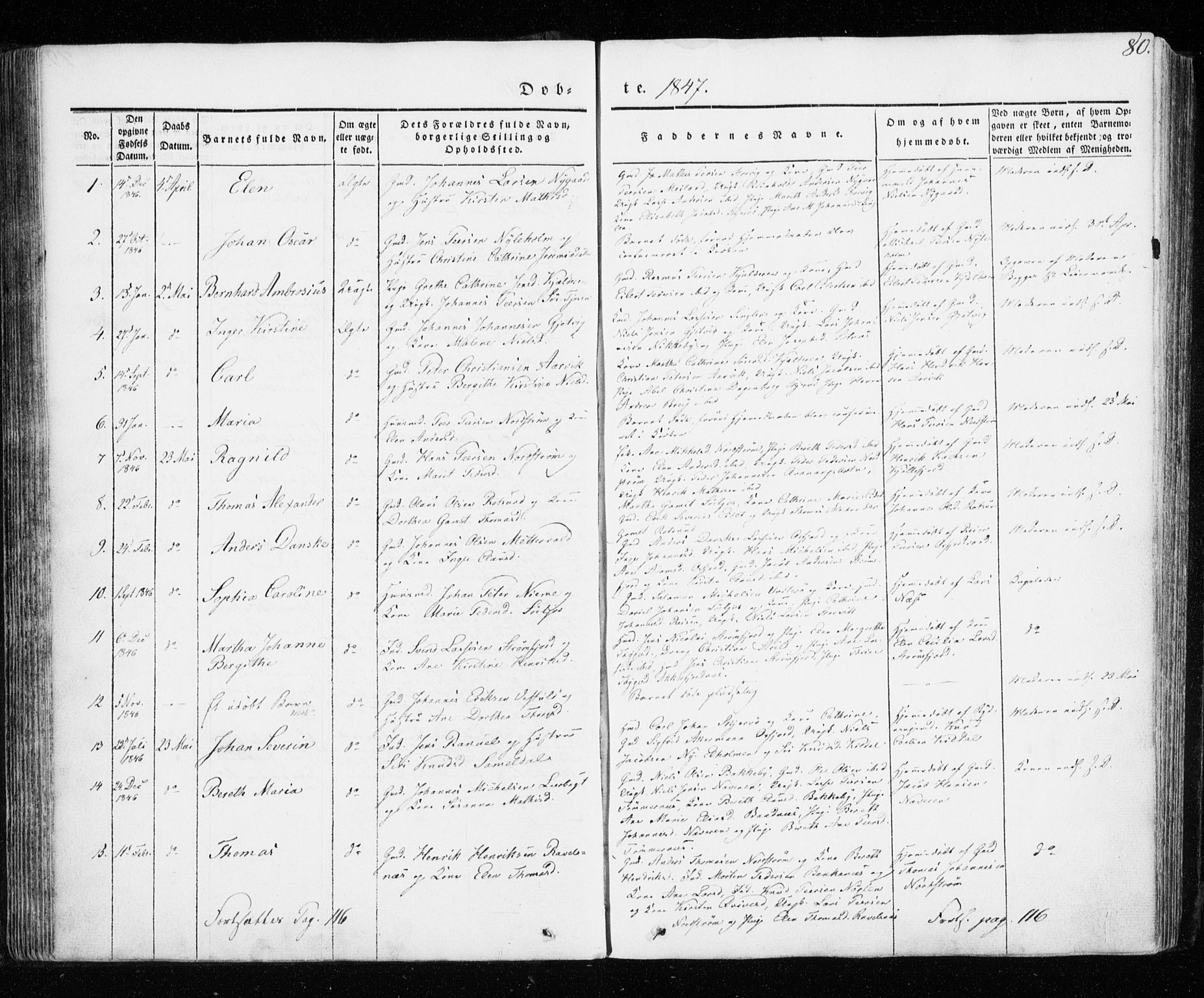 Skjervøy sokneprestkontor, SATØ/S-1300/H/Ha/Haa/L0005kirke: Parish register (official) no. 5, 1838-1847, p. 80