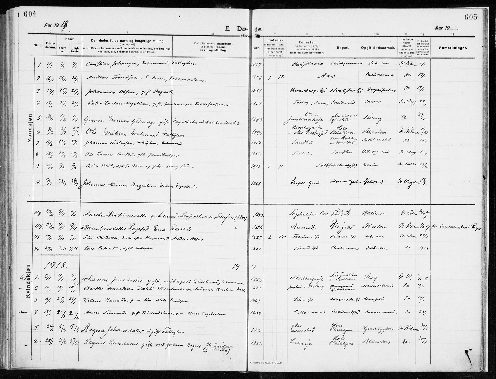 Ringsaker prestekontor, SAH/PREST-014/K/Ka/L0020: Parish register (official) no. 20, 1913-1922, p. 604-605