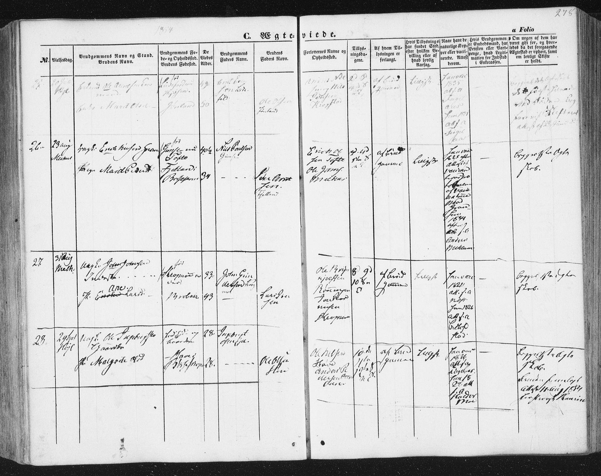 Ministerialprotokoller, klokkerbøker og fødselsregistre - Sør-Trøndelag, SAT/A-1456/691/L1076: Parish register (official) no. 691A08, 1852-1861, p. 278