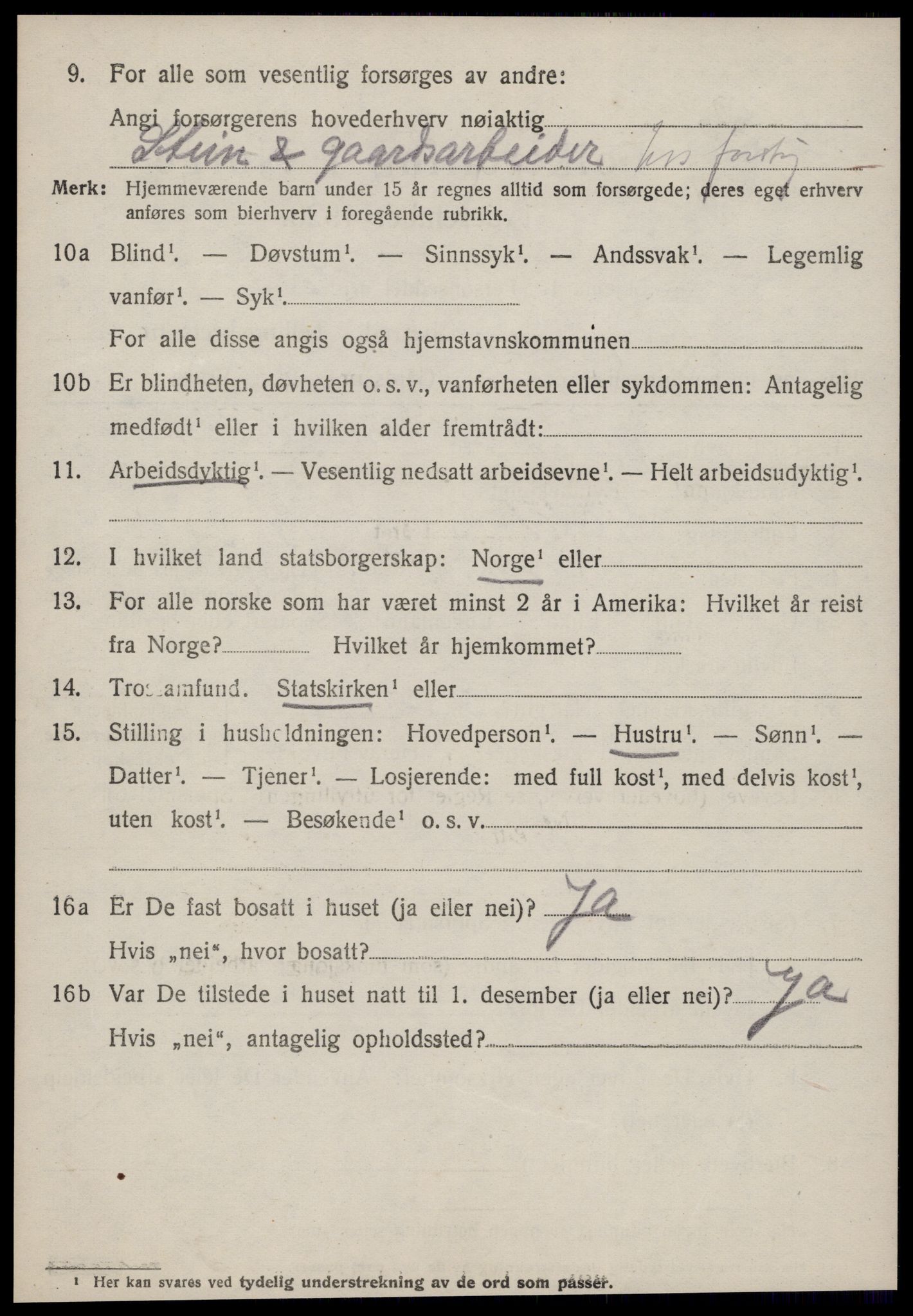 SAT, 1920 census for Borgund, 1920, p. 4991