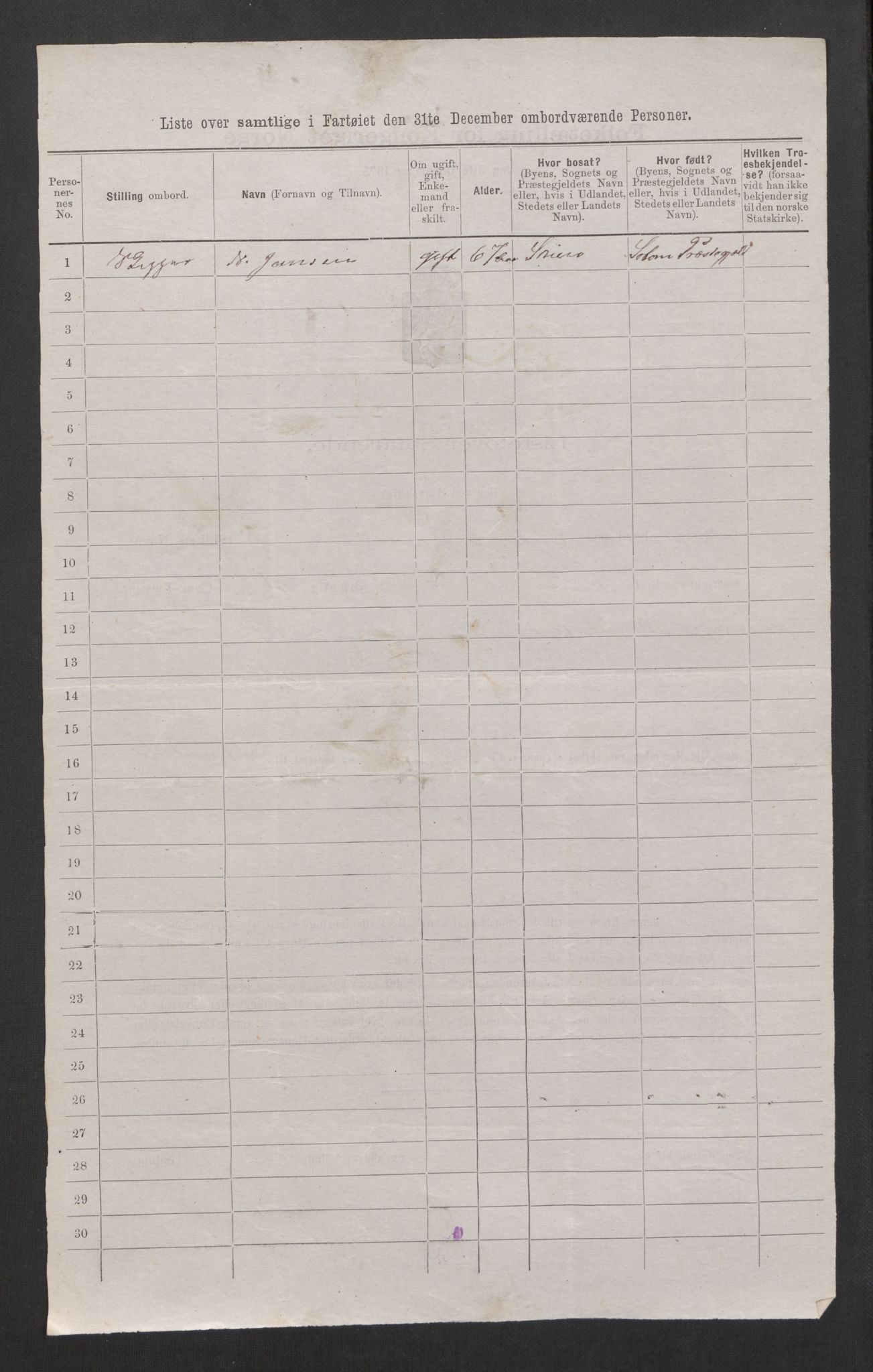 RA, 1875 census, lists of crew on ships: Ships in domestic ports, 1875, p. 307