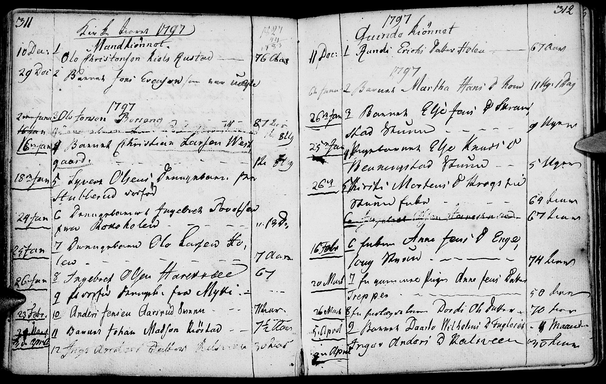 Løten prestekontor, AV/SAH-PREST-022/K/Ka/L0003: Parish register (official) no. 3, 1773-1800, p. 311-312