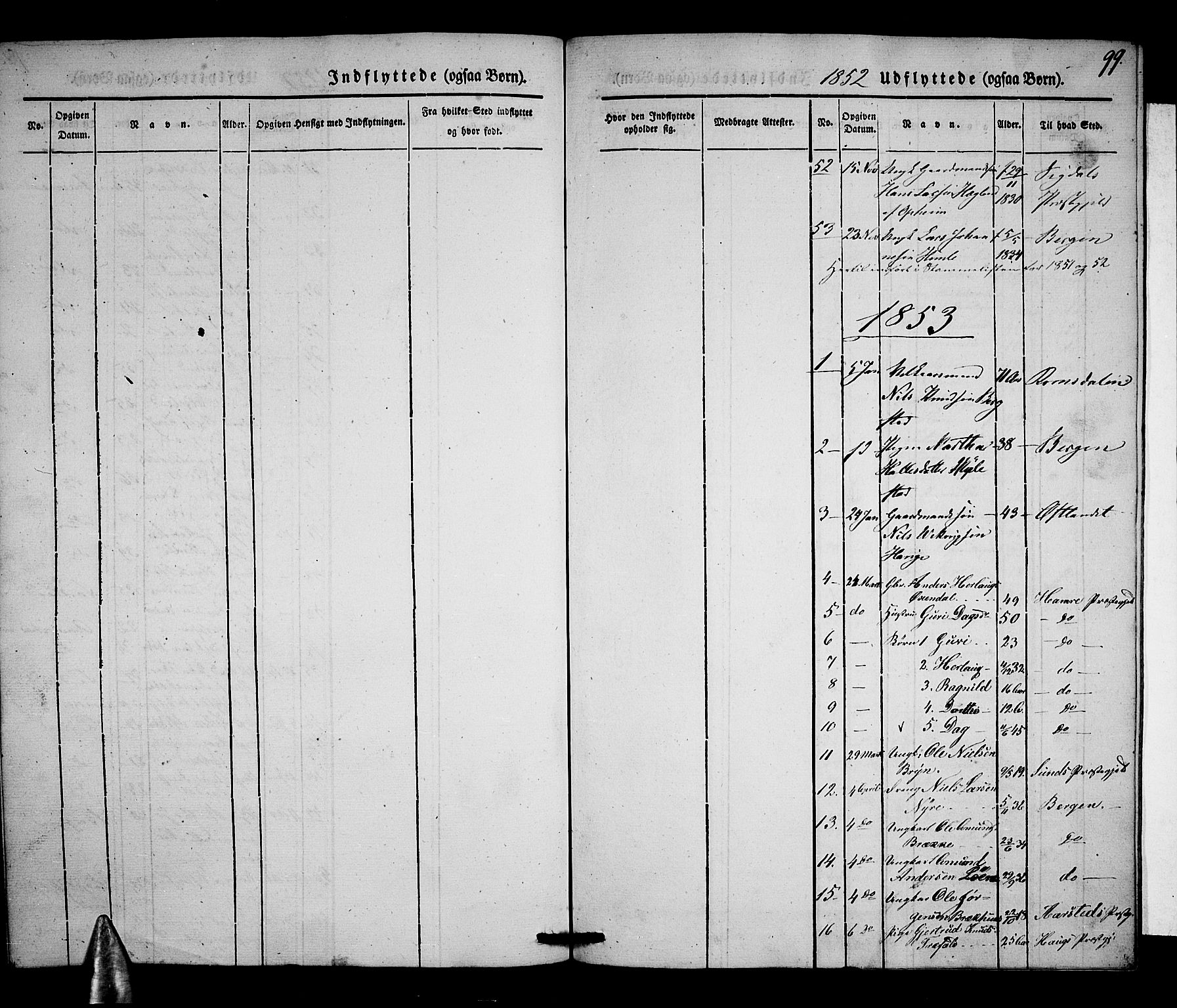 Voss sokneprestembete, AV/SAB-A-79001/H/Haa: Parish register (official) no. A 15, 1845-1855, p. 99