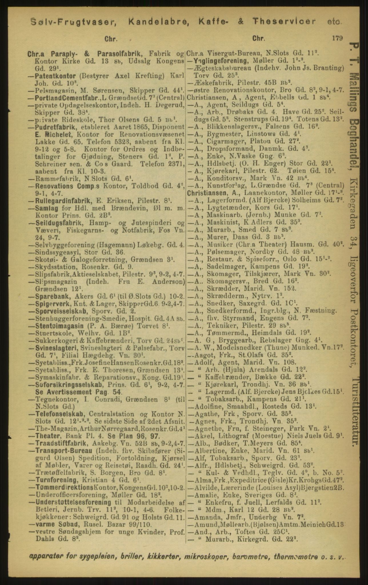 Kristiania/Oslo adressebok, PUBL/-, 1897, p. 179